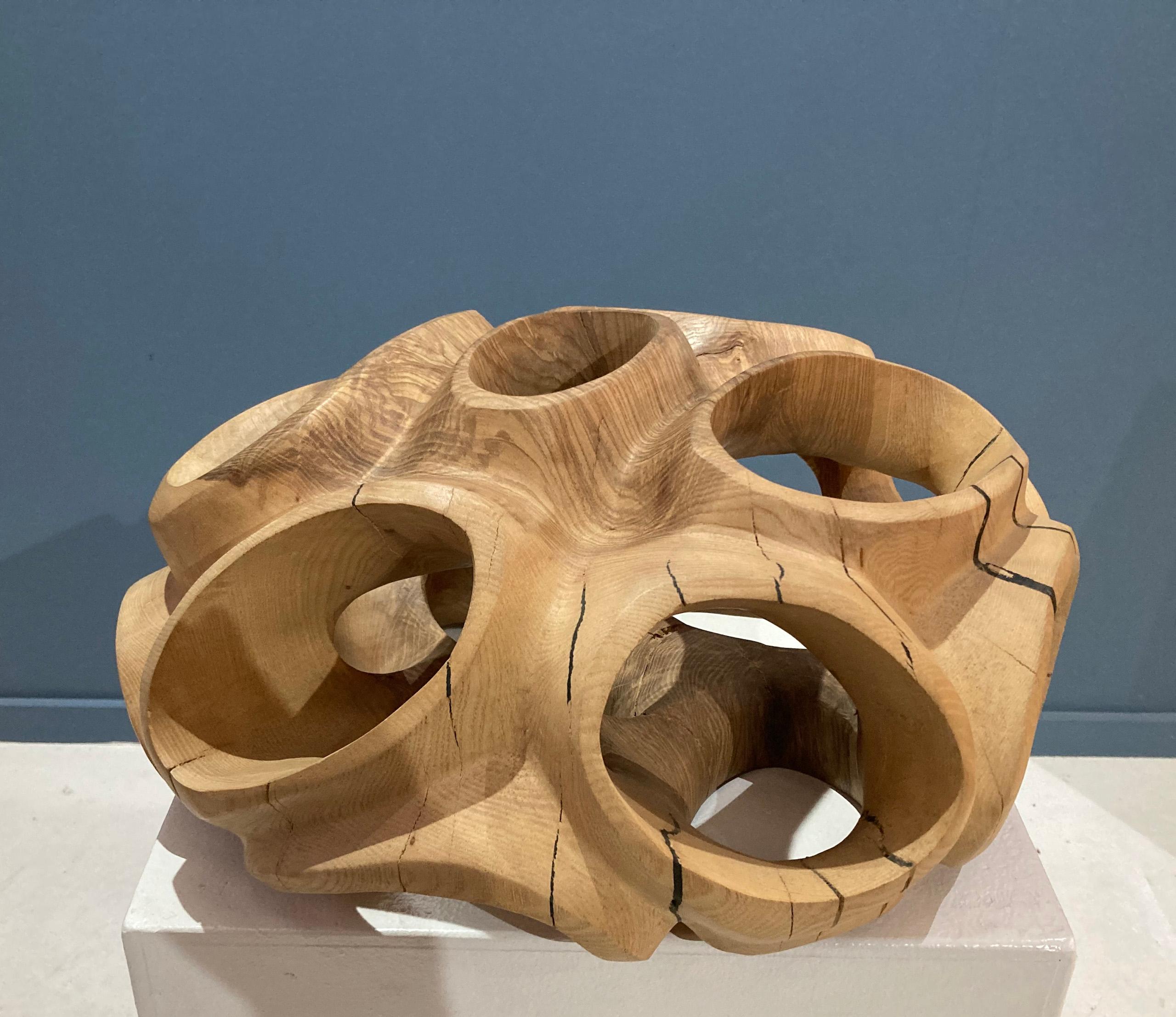 Blossom IV by Wouter van der Vlugt - Wood sculpture, round, movement, shape For Sale 11