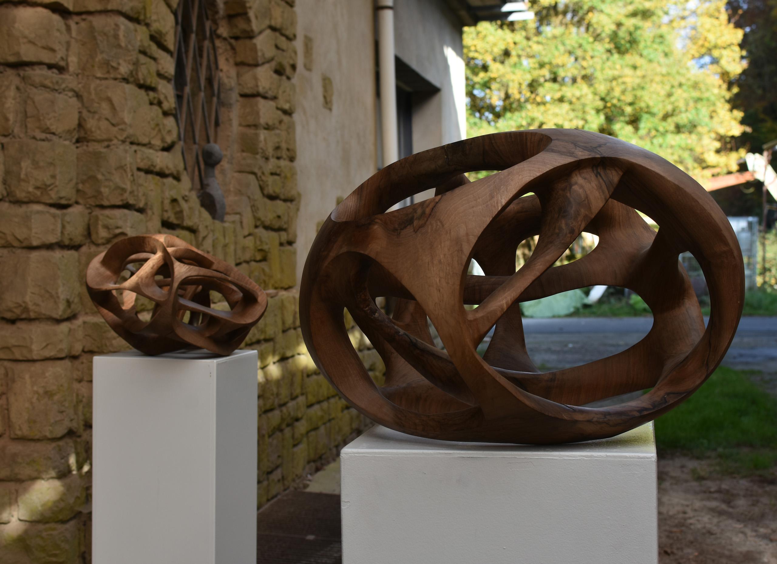 Chaotic Route III di Wouter van der Vlugt - Scultura in legno, noce, movimento in vendita 17