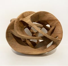 Erratic Movement II by Wouter van der Vlugt - Wood sculpture, round, movement