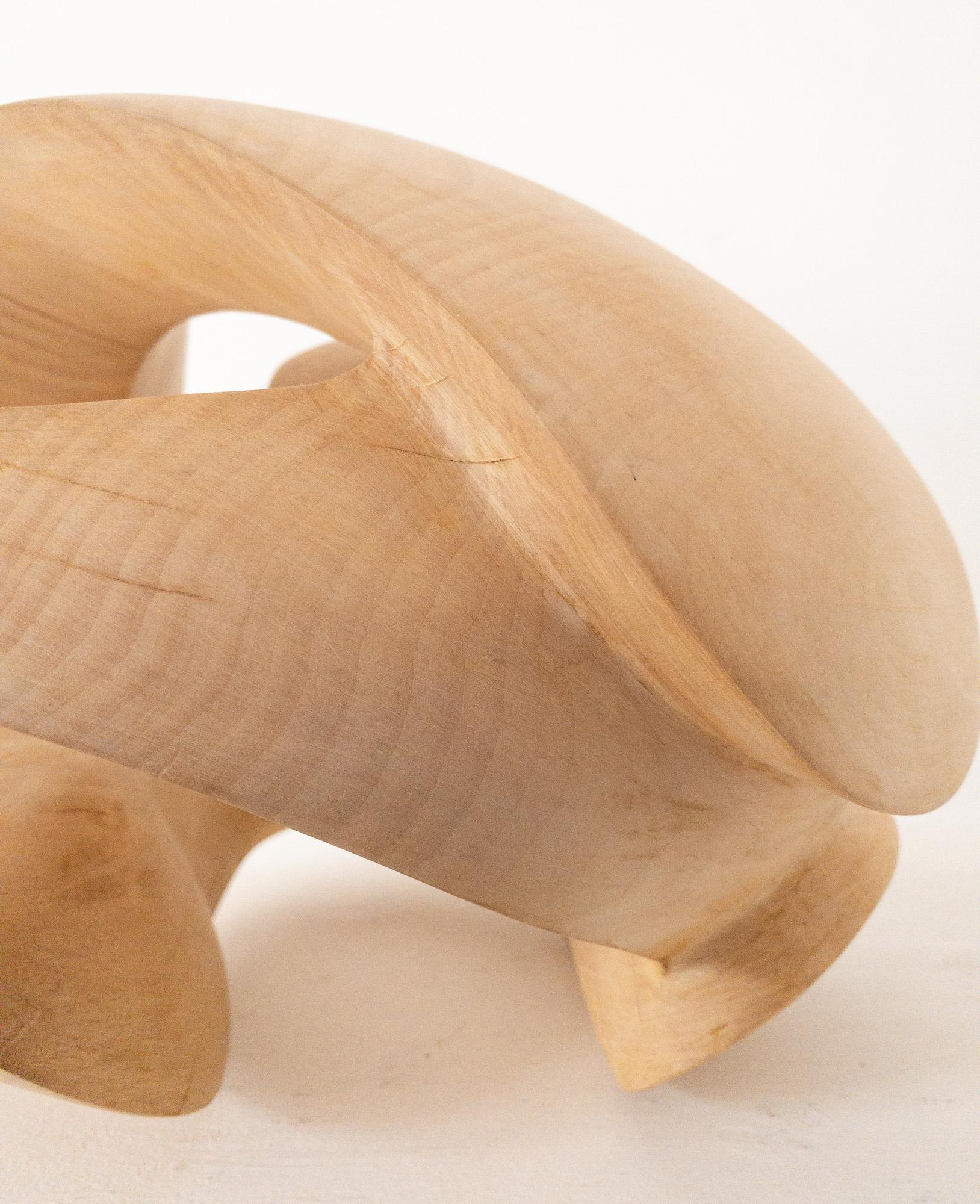 Exploring Space I by Wouter van der Vlugt - Wood sculpture, chestnut, movement For Sale 13