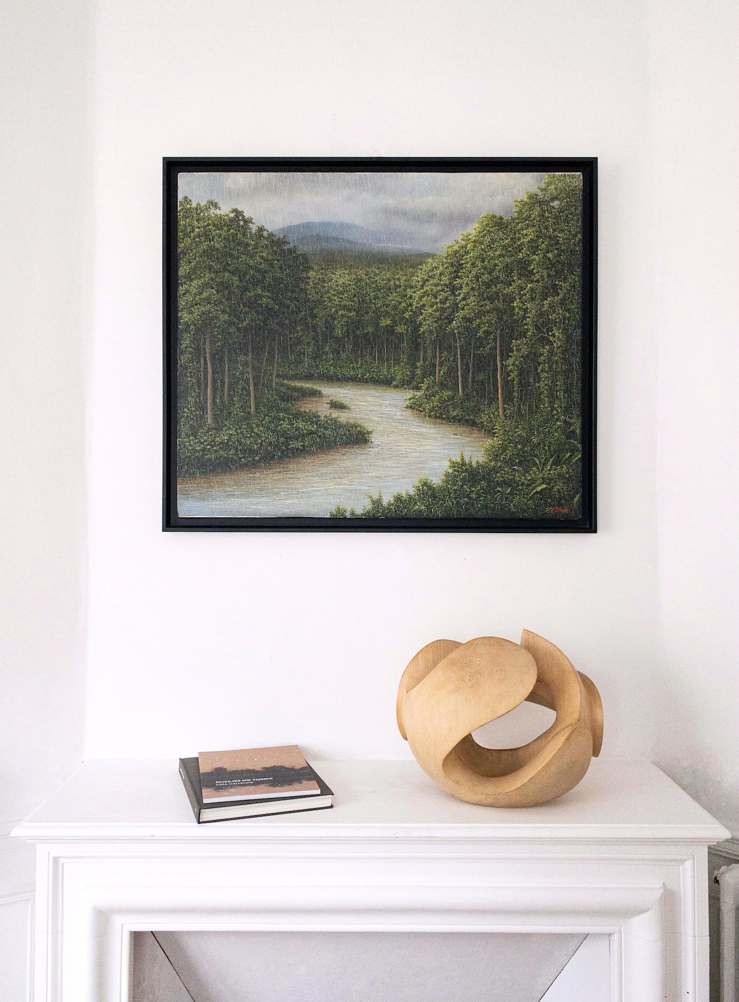 Exploring Space I by Wouter van der Vlugt - Wood sculpture, chestnut, movement For Sale 1