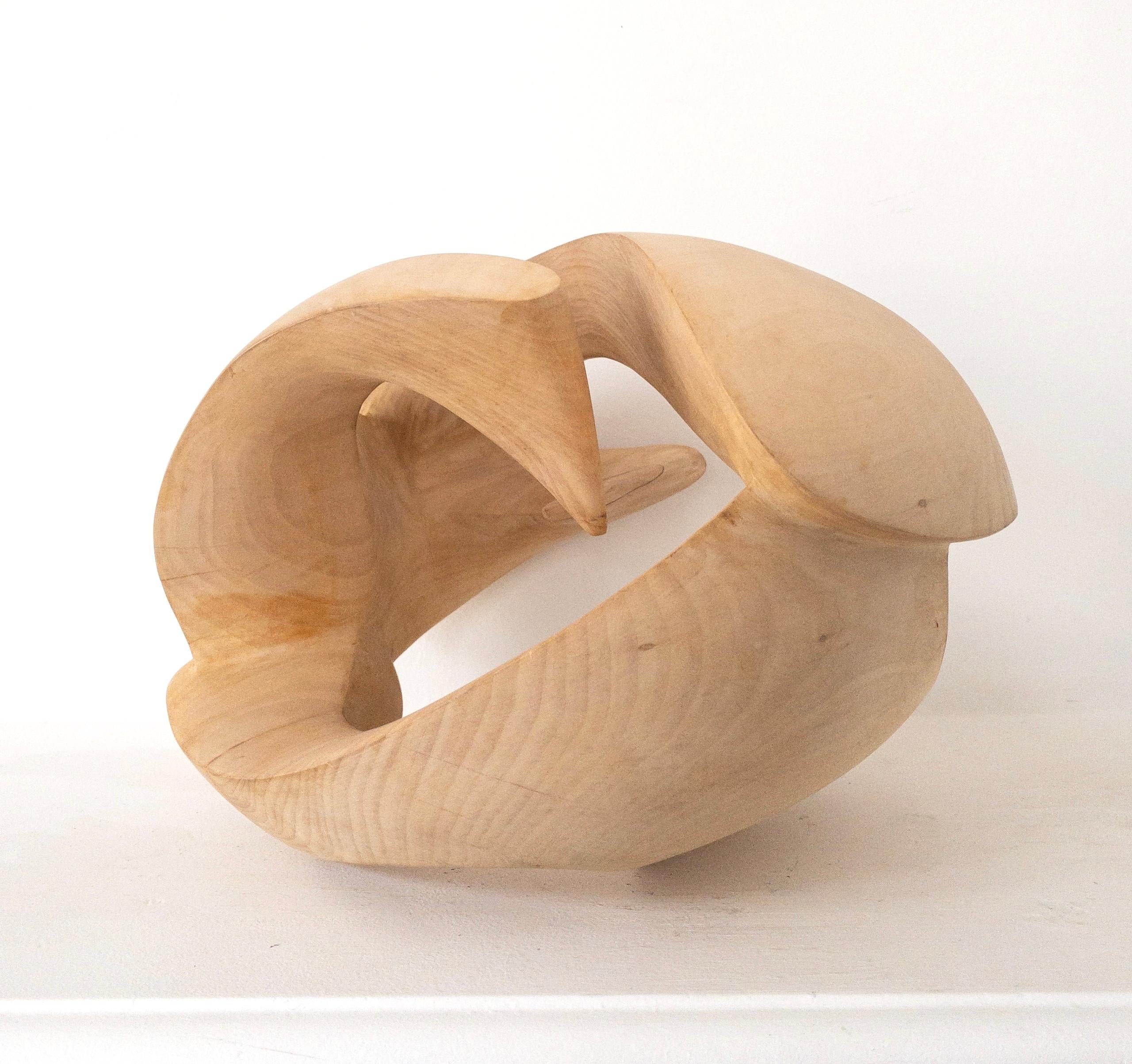 Exploring Space I by Wouter van der Vlugt - Wood sculpture, chestnut, movement For Sale 8