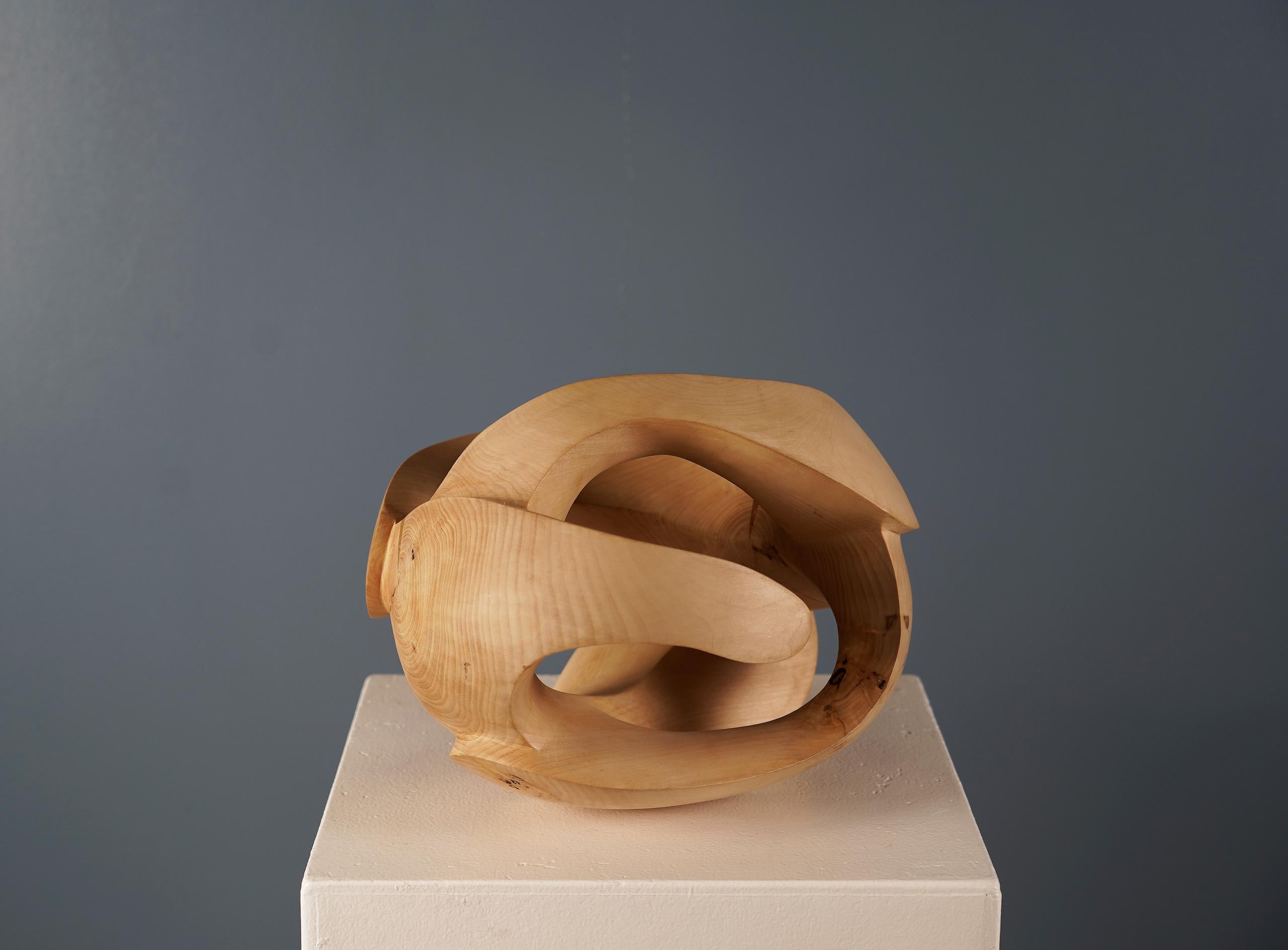 Exploring Space II by Wouter van der Vlugt - Wood sculpture, chestnut, movement For Sale 2