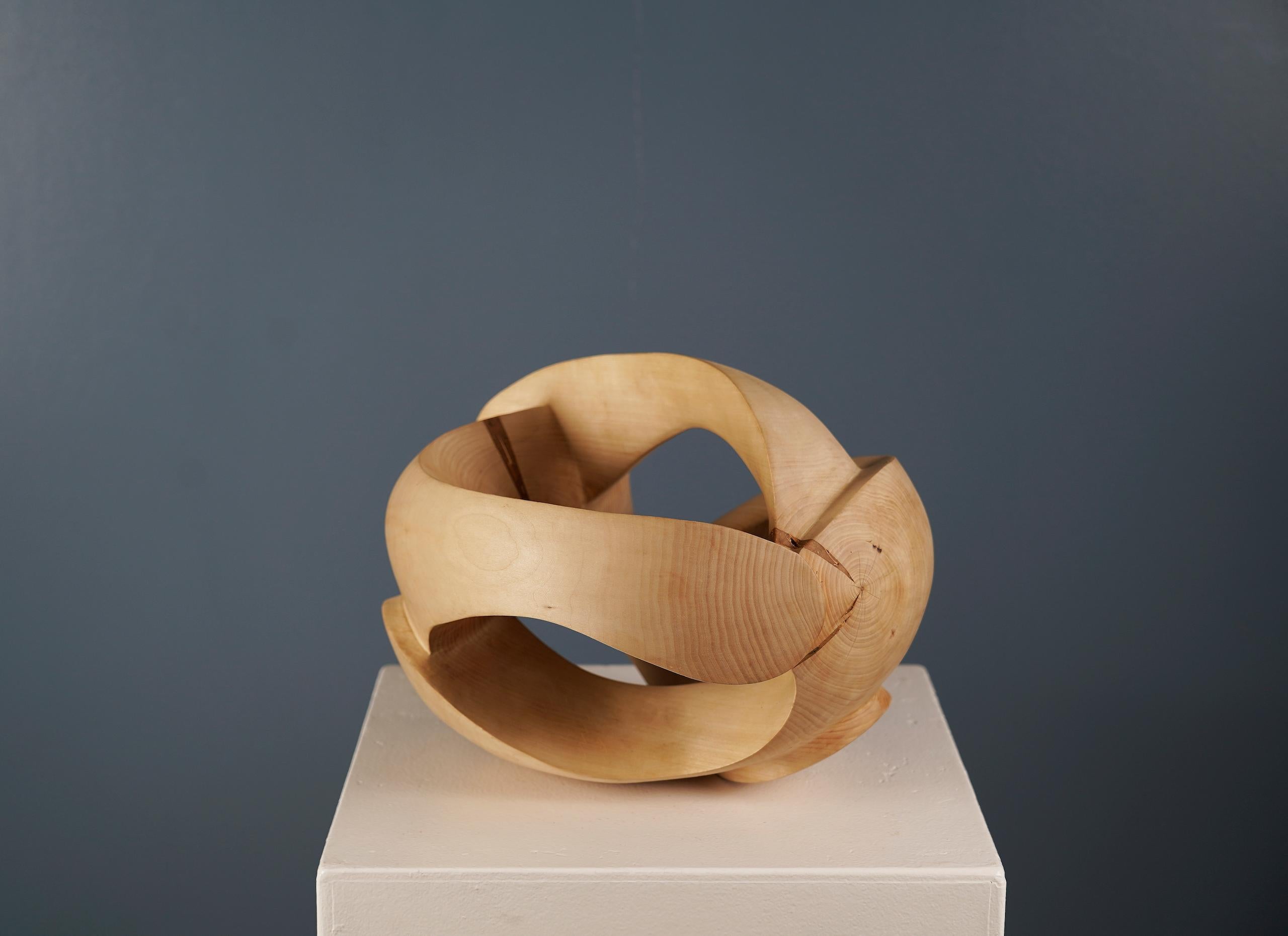 Exploring Space II by Wouter van der Vlugt - Wood sculpture, chestnut, movement For Sale 5