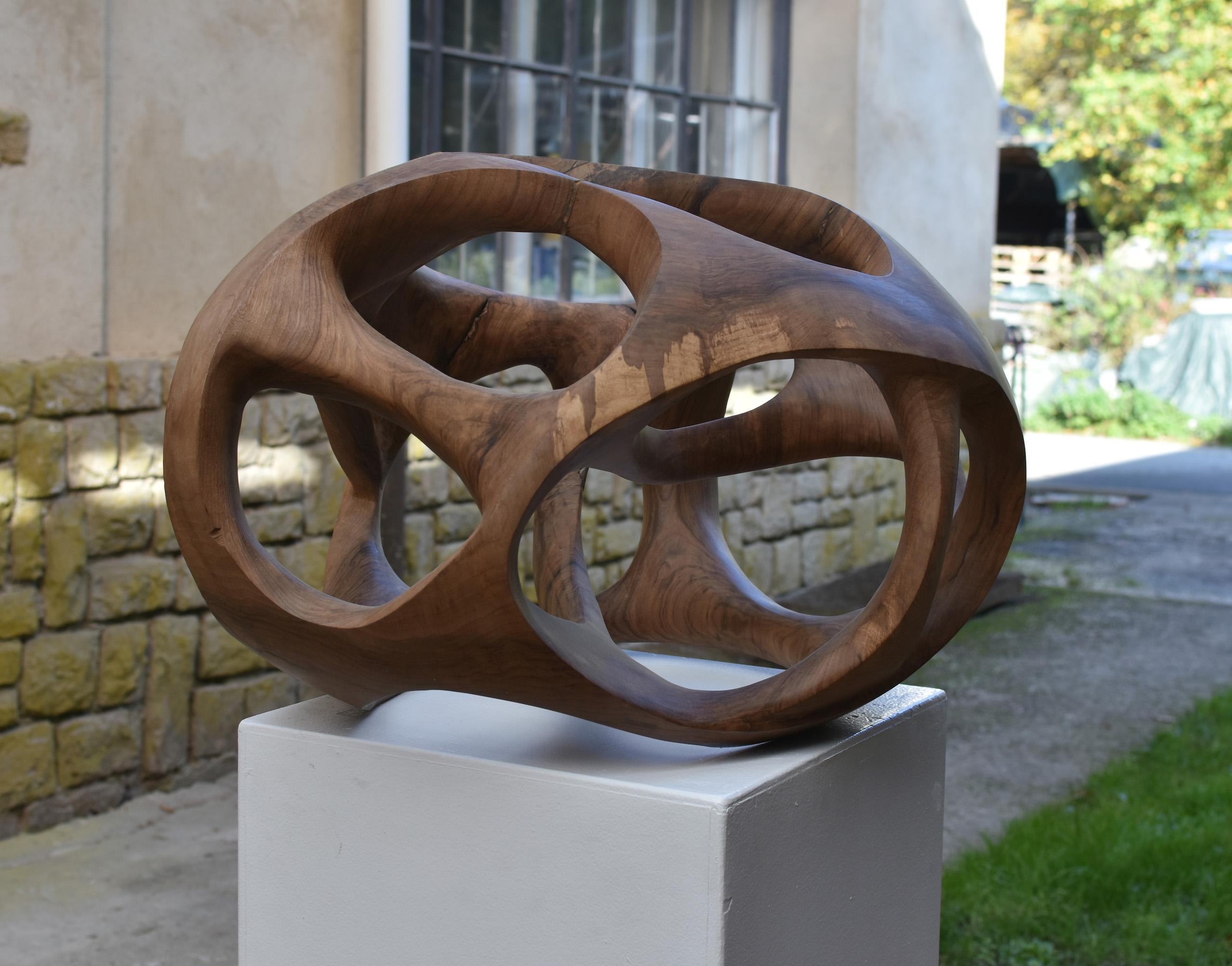 Singularity II by Wouter van der Vlugt - Wood sculpture, walnut, movement, shape For Sale 9