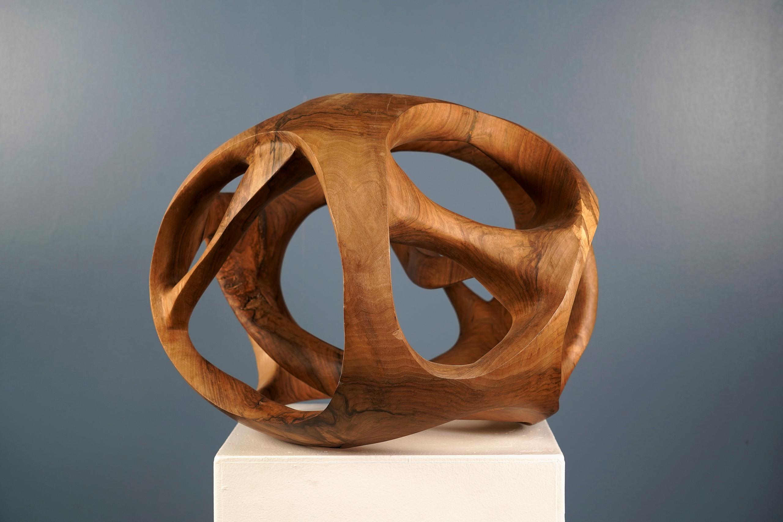 Singularity II by Wouter van der Vlugt - Wood sculpture, walnut, movement, shape For Sale 1