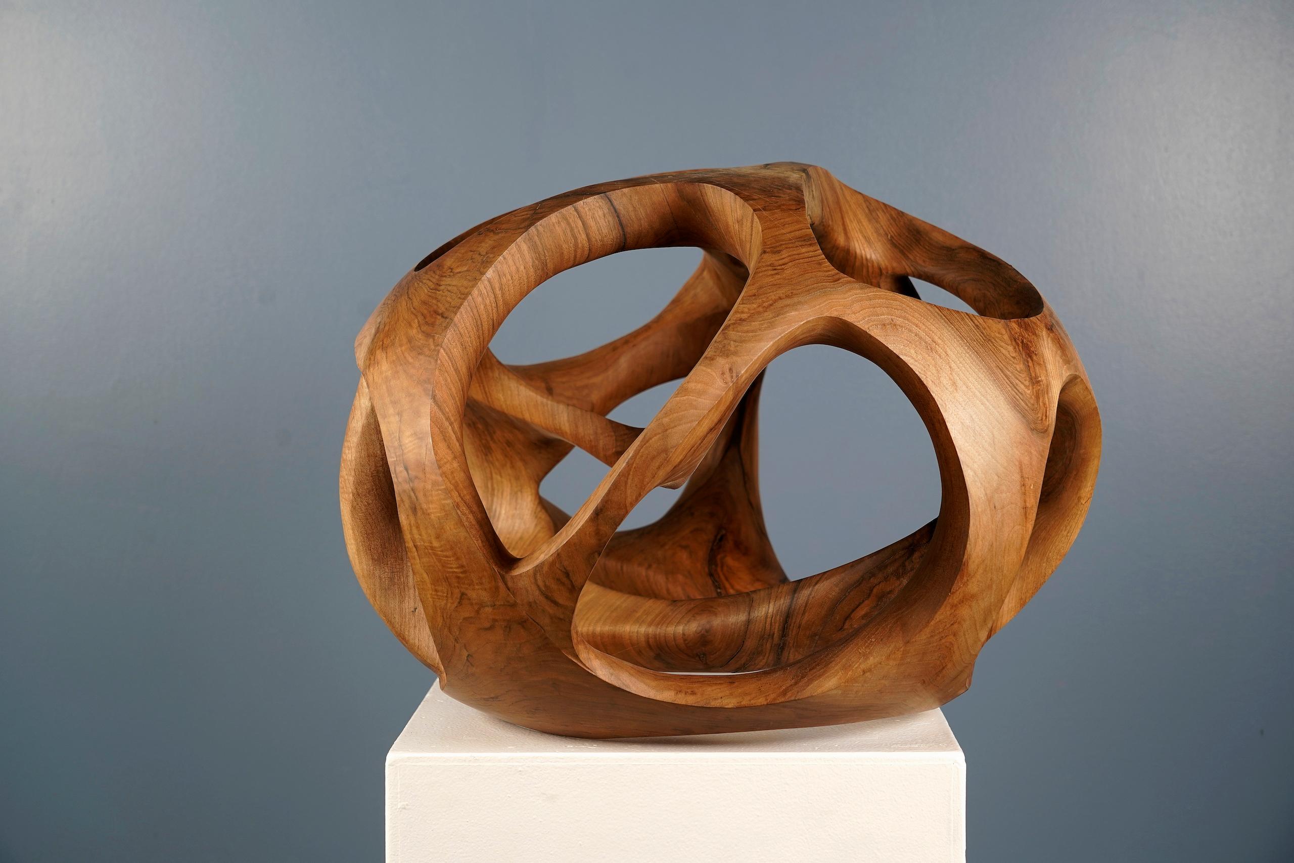 Singularity II by Wouter van der Vlugt - Wood sculpture, walnut, movement, shape For Sale 3