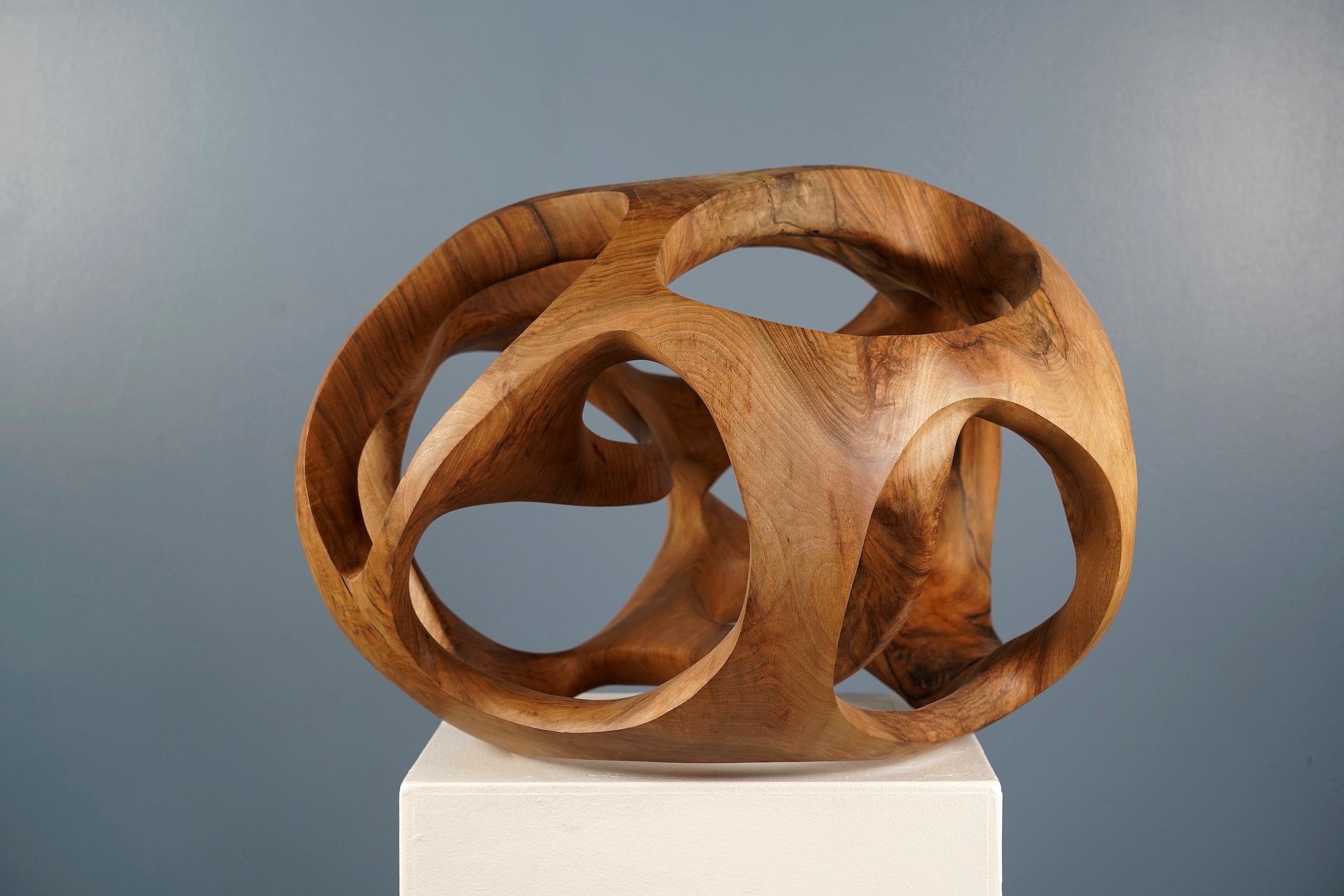 Singularity II by Wouter van der Vlugt - Wood sculpture, walnut, movement, shape For Sale 4
