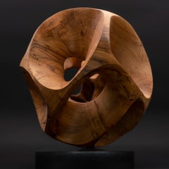 The Other Side I by Wouter van der Vlugt - Wood sculpture, yew, movement, shape
