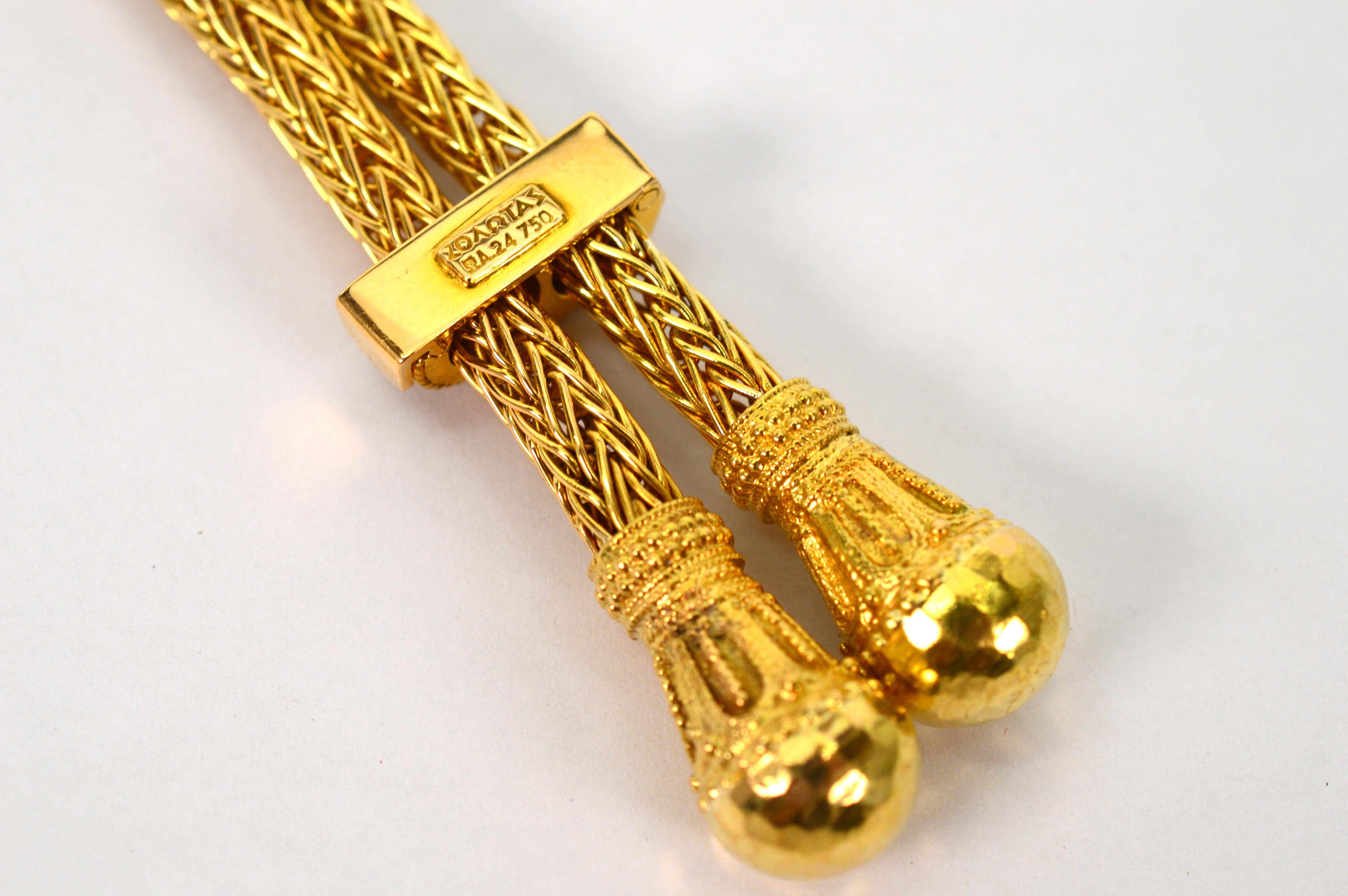 House of Zolotas Lariat Collier en or jaune 18 carats en vente 1