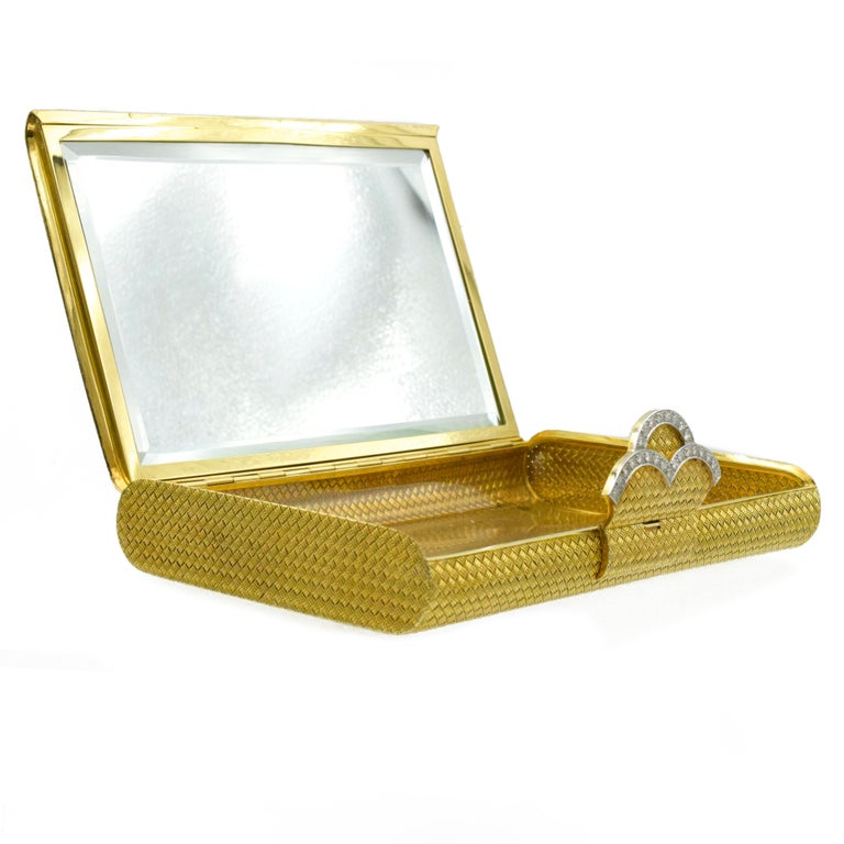 Woven 18 Karat Gold and Diamond Evening Clutch at 1stDibs