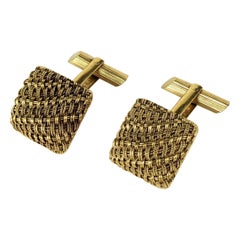 Woven 18k Textured Cufflinks