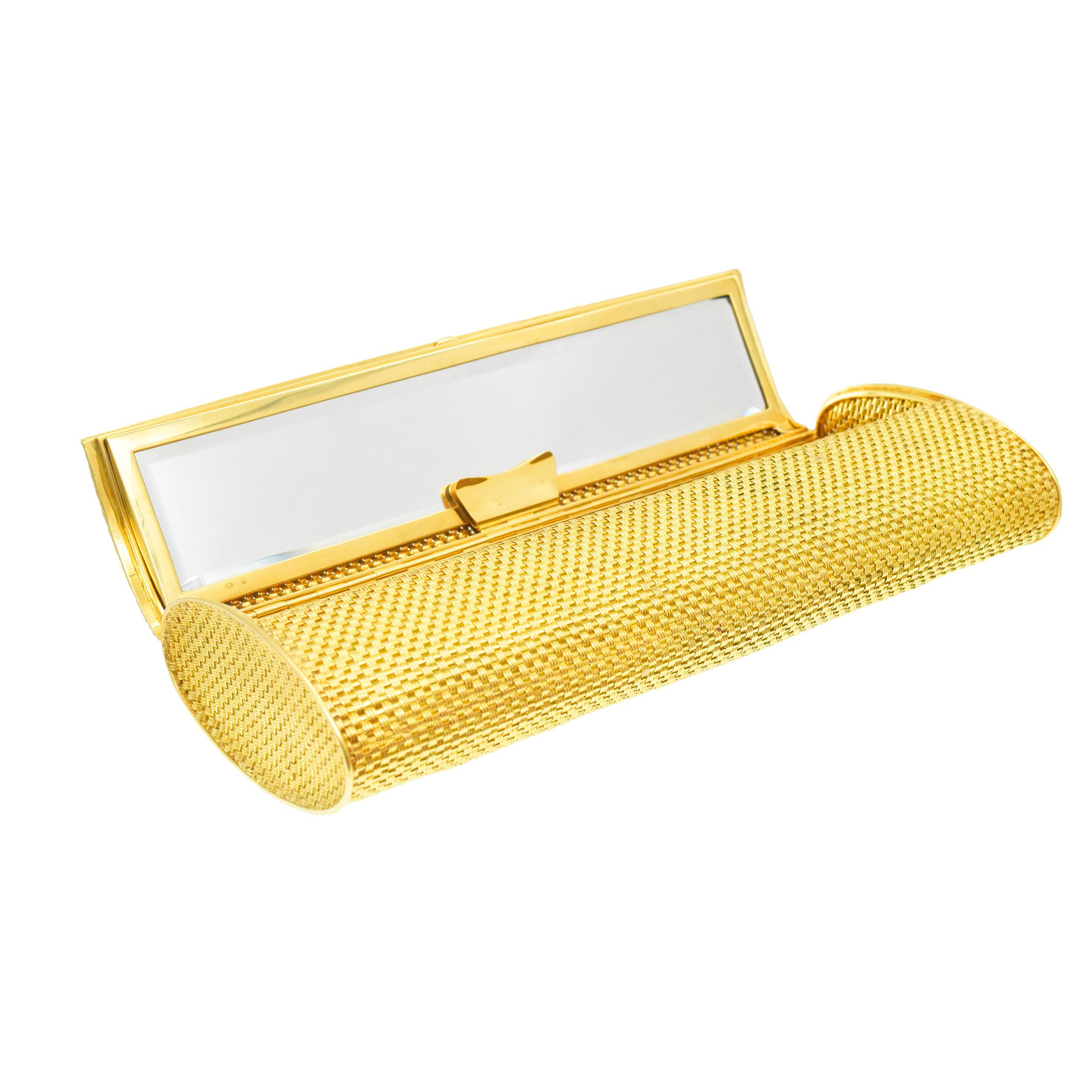 Pochette tissée en or jaune 18k et diamants. en vente 6