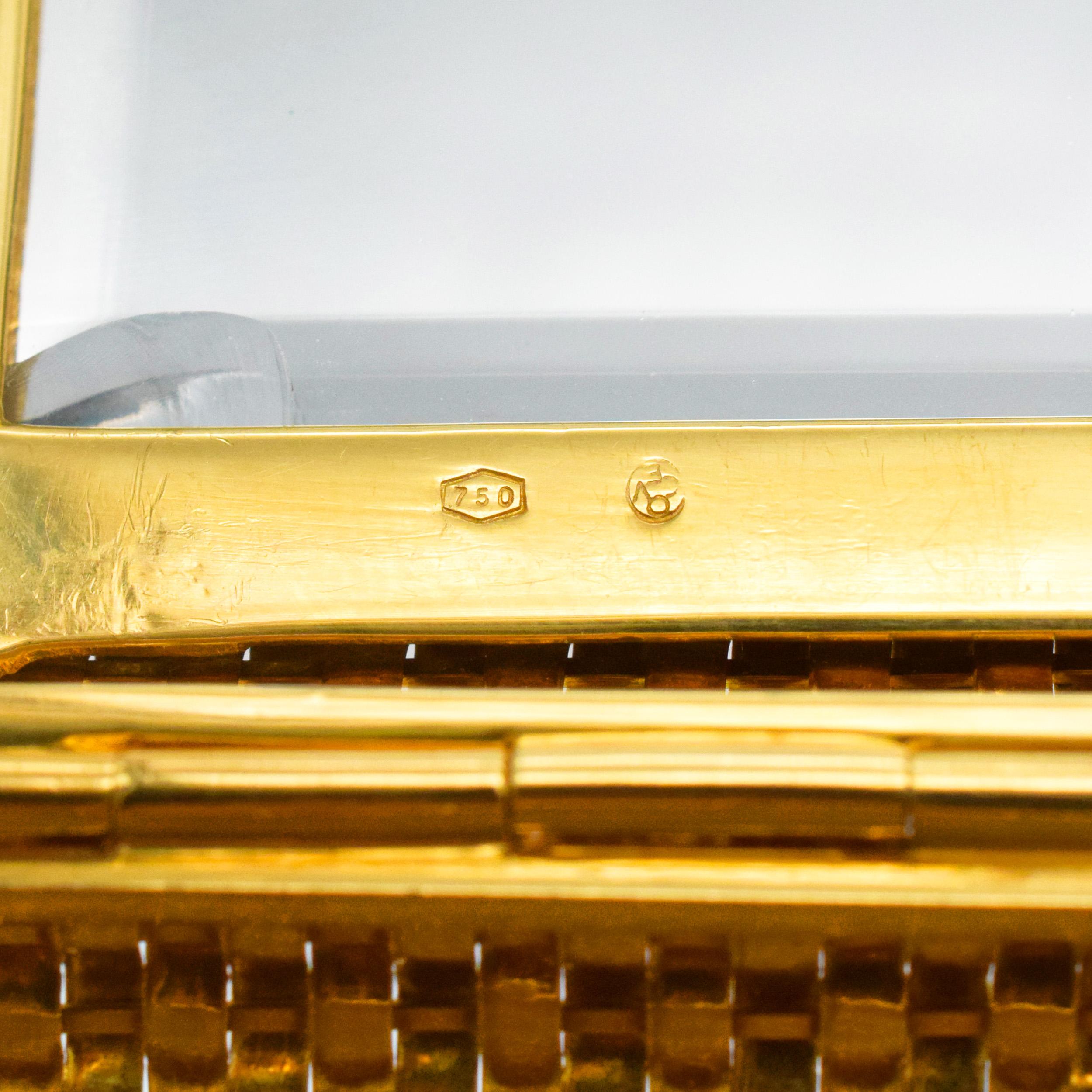 Pochette tissée en or jaune 18k et diamants. en vente 7