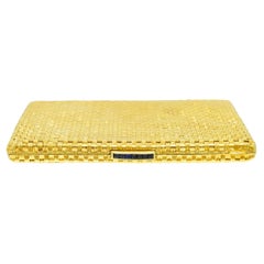 Woven 18k yellow  old cigarette case.