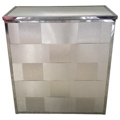 Cassapanca per biancheria in alluminio intrecciato, anni '70