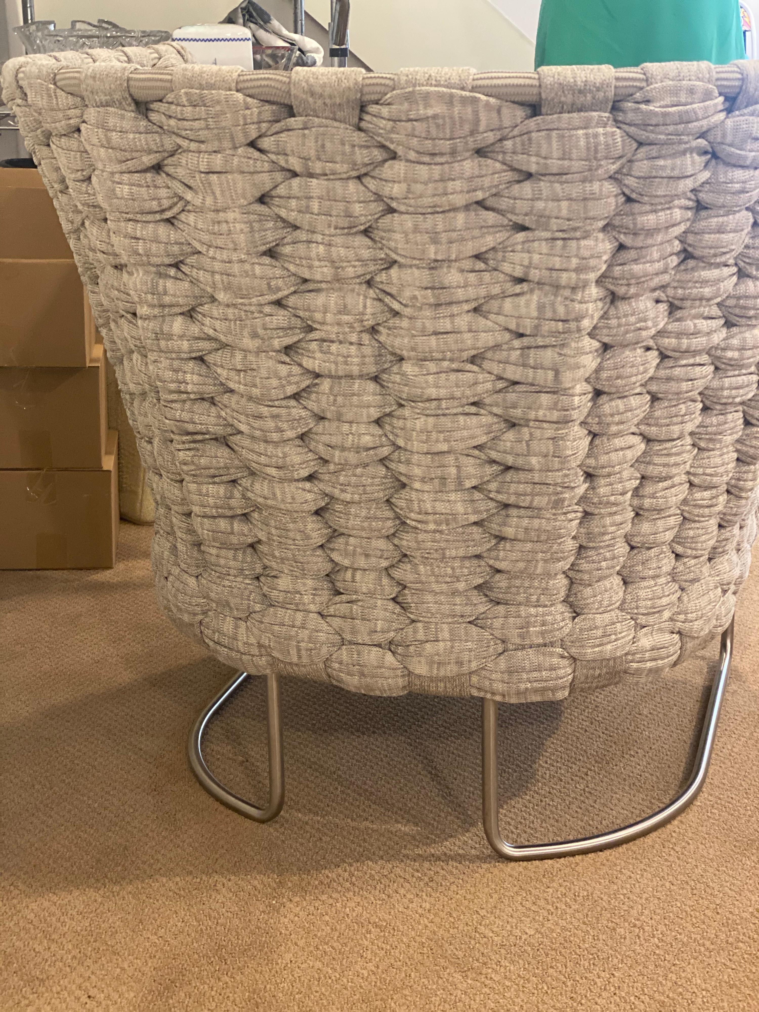 Italian Woven AMI Barrel Chair by Paola Lenti