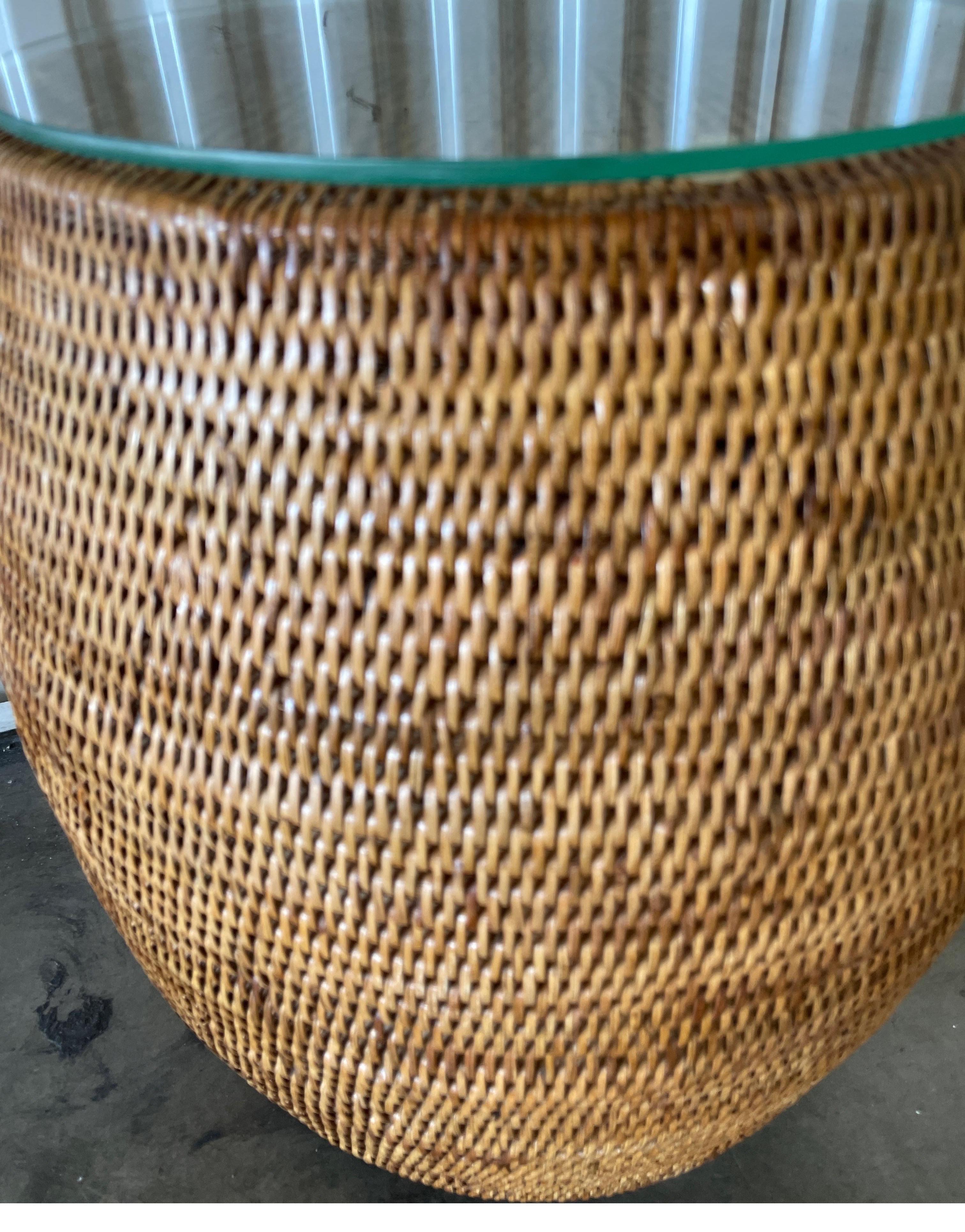 Philippine Woven Bamboo Garden Stool Side Table For Sale