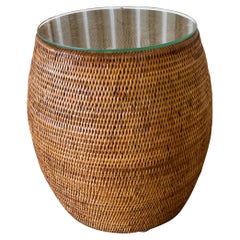 Woven Bamboo Garden Stool Side Table
