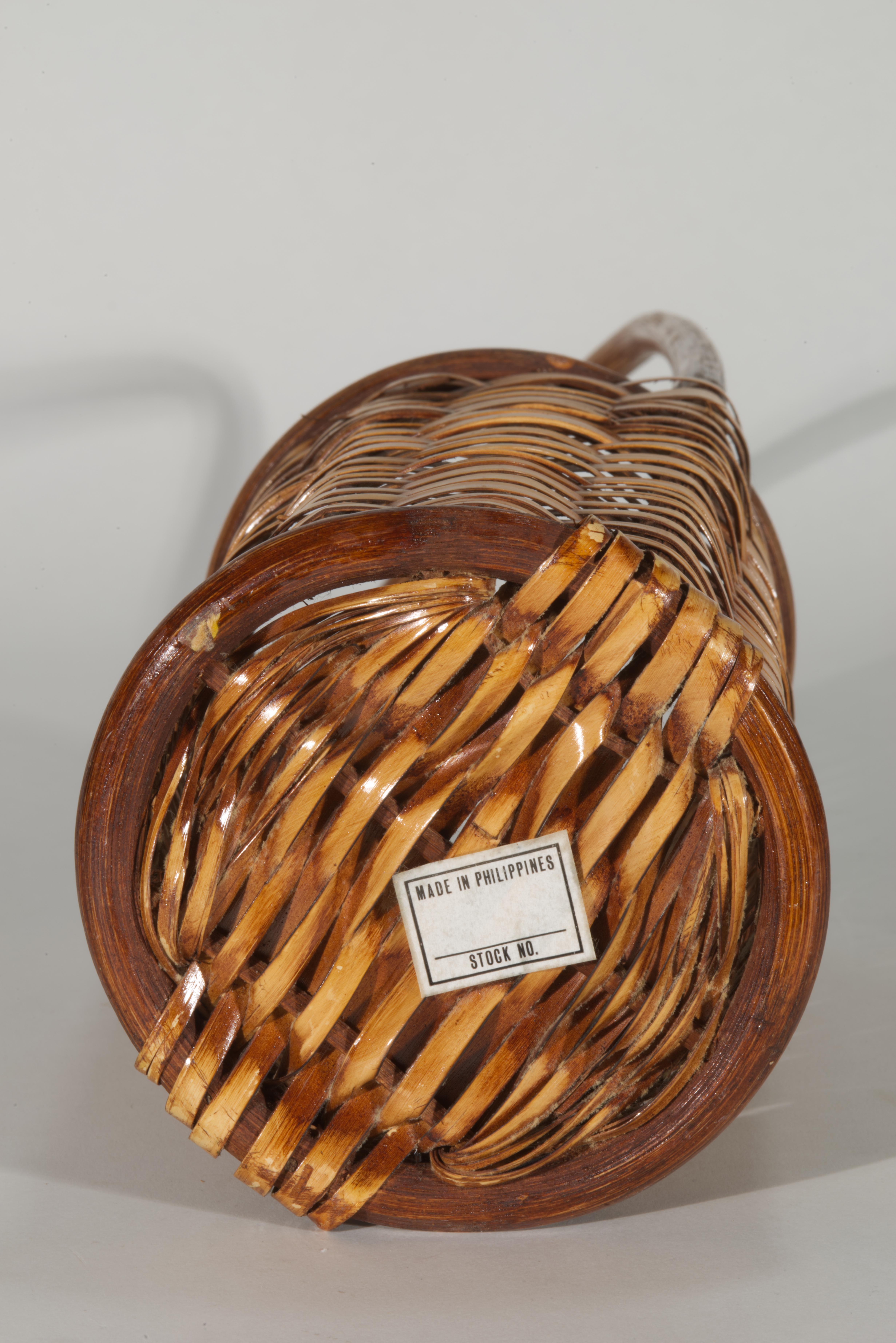 Fait main Panier Ikebana en osier de bambou tissé, Artisanat Philippines en vente