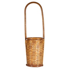 Cesta Ikebana de mimbre y bambú tejido, arte popular filipino
