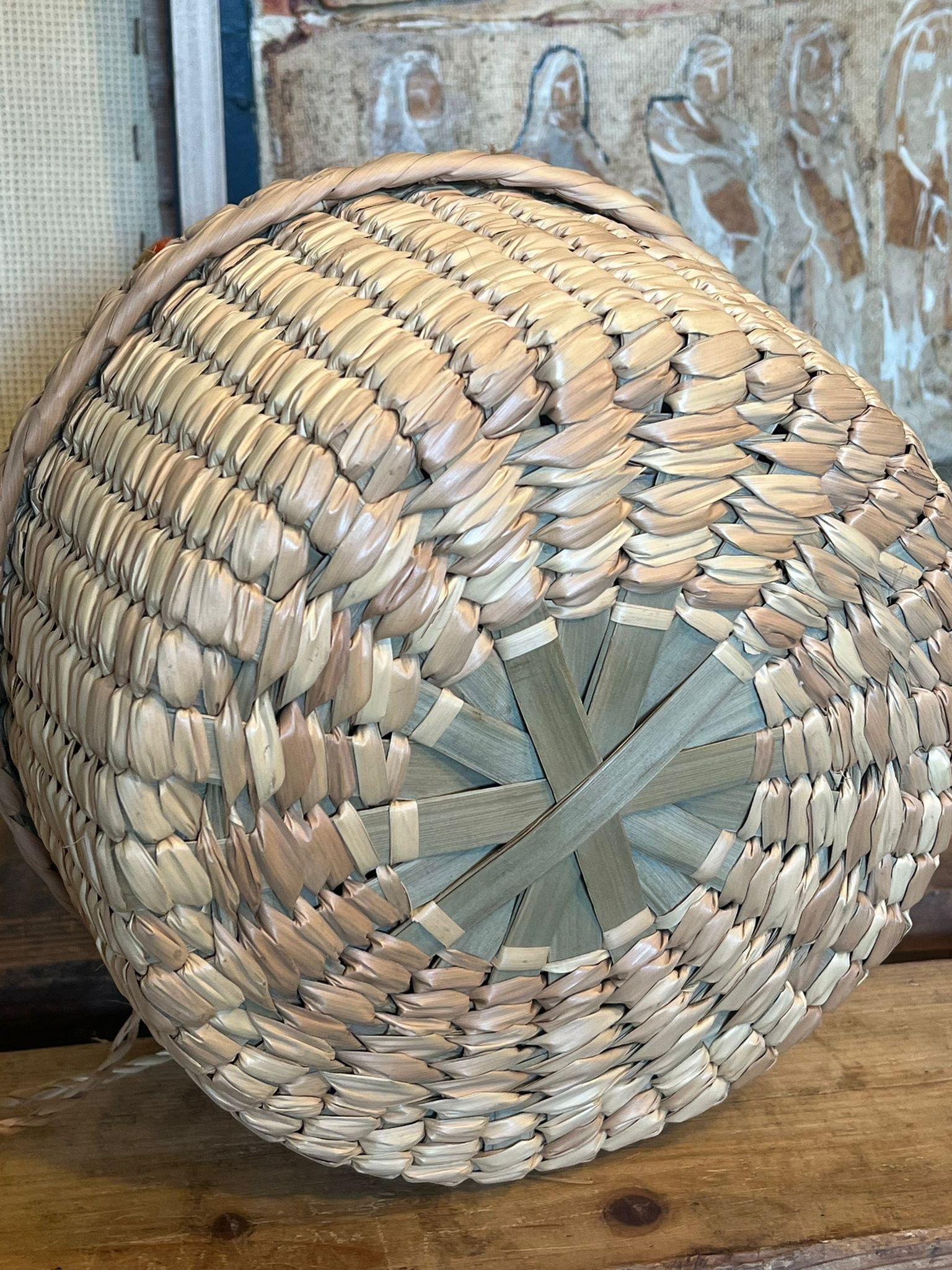 Rattan Cesto intrecciato Decor Contenitore rotondo. in vendita
