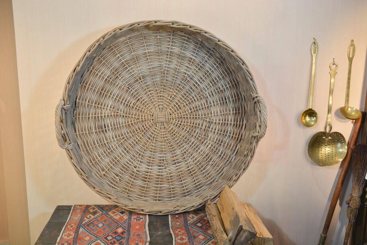 A large woven basket, American, circa 1970.