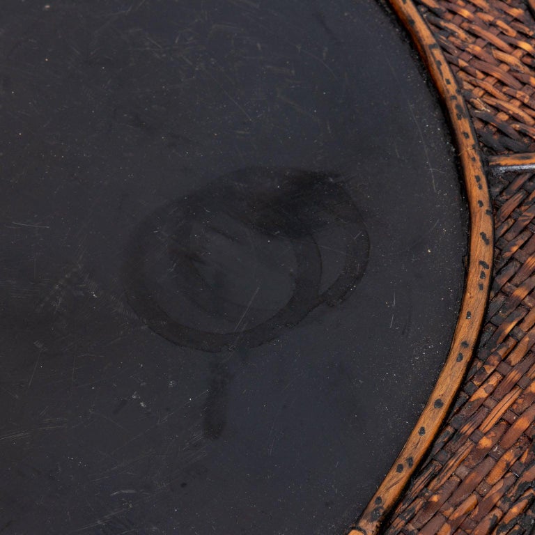 Woven Basket Side Table For Sale at 1stDibs