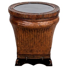 Woven Basket Side Table