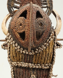 Woven Basketry Figural Pectoral Chest Ornament Figure Papua New Guinea tusks