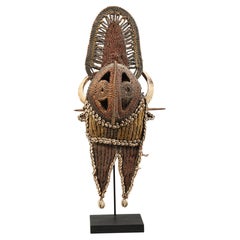 Woven Basketry Figural Pectoral Chest Ornament Figure Papua New Guinea tusks