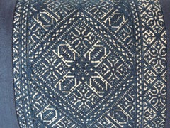 Woven Black and Indigo Fez Textile Lumbar Decorative Pillow