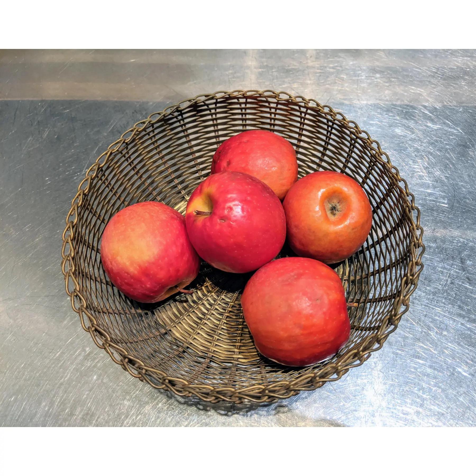 Beautifully handwoven brass bowls; heavyweight with aesthetically pleasing pattern resultant from the weaving process.

Charming, and both artisan-crafted with beautiful craftsmanship. Solid brass, woven into a basket form, with hand-riveted