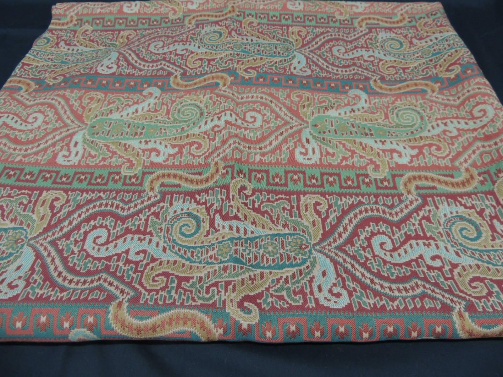 Woven Red and Green Brunschwig & Fils Paisley Woven Fabric.
Ideal for upholstery and pillows.
50.5
