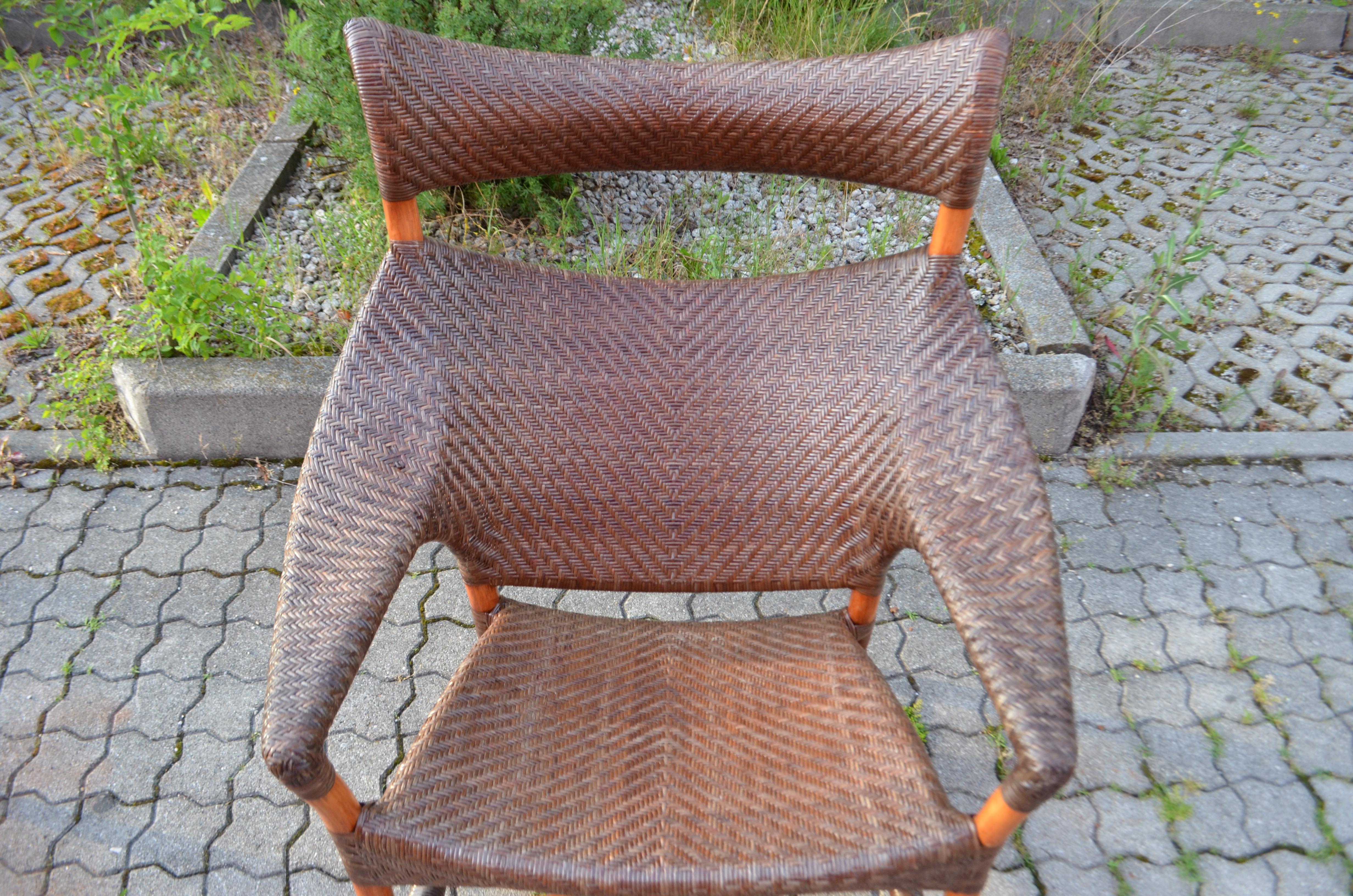 Woven Cane Bamboo Lounge Chair Yuzuru Yamakawa C, 261 Yamakawa Rattan In Good Condition For Sale In Munich, Bavaria