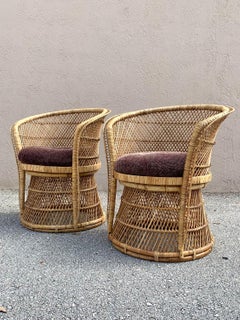Woven Cane Emmanuelle Style Chairs