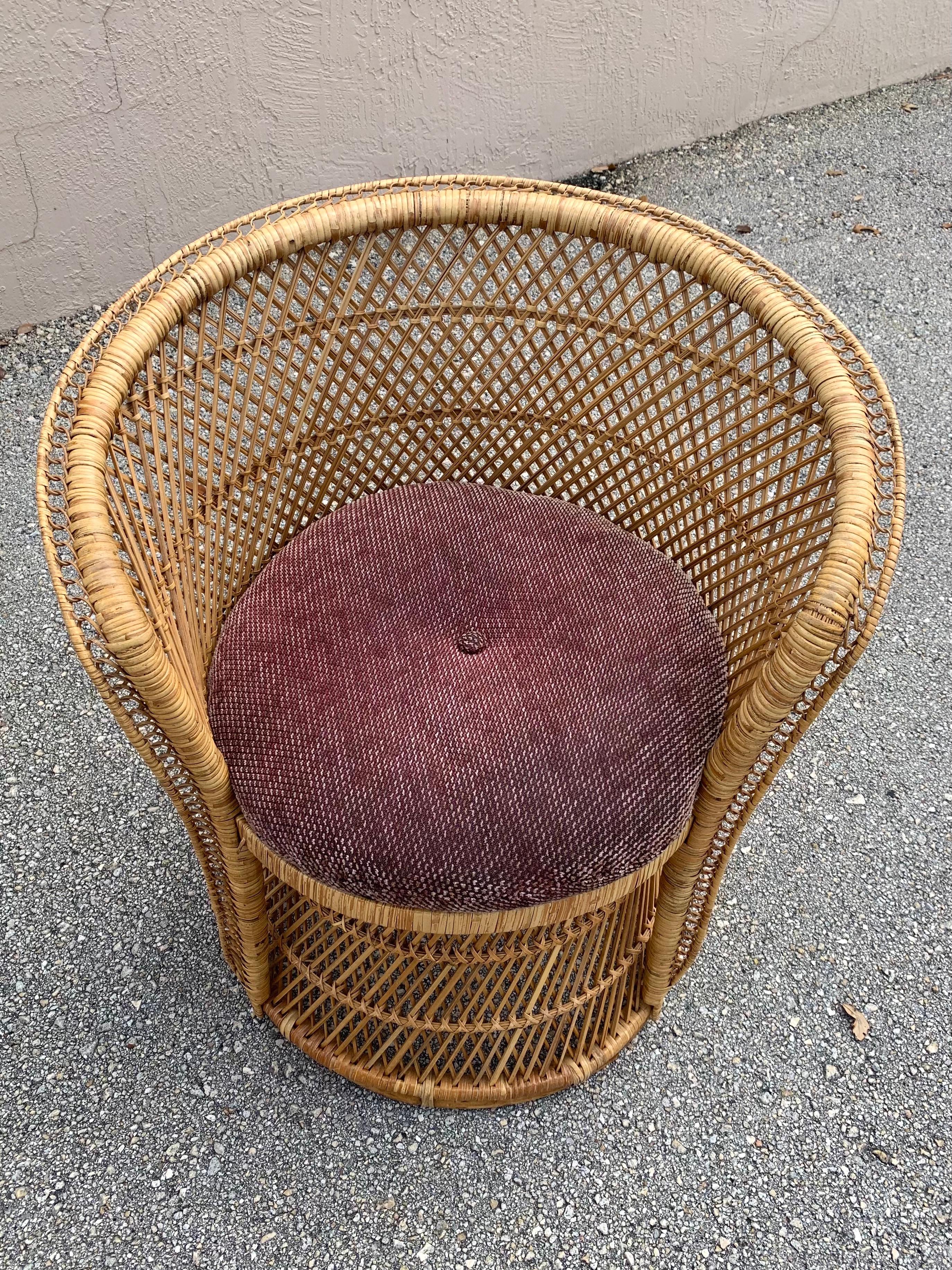 Unknown Woven Cane Emmanuelle Style Chairs