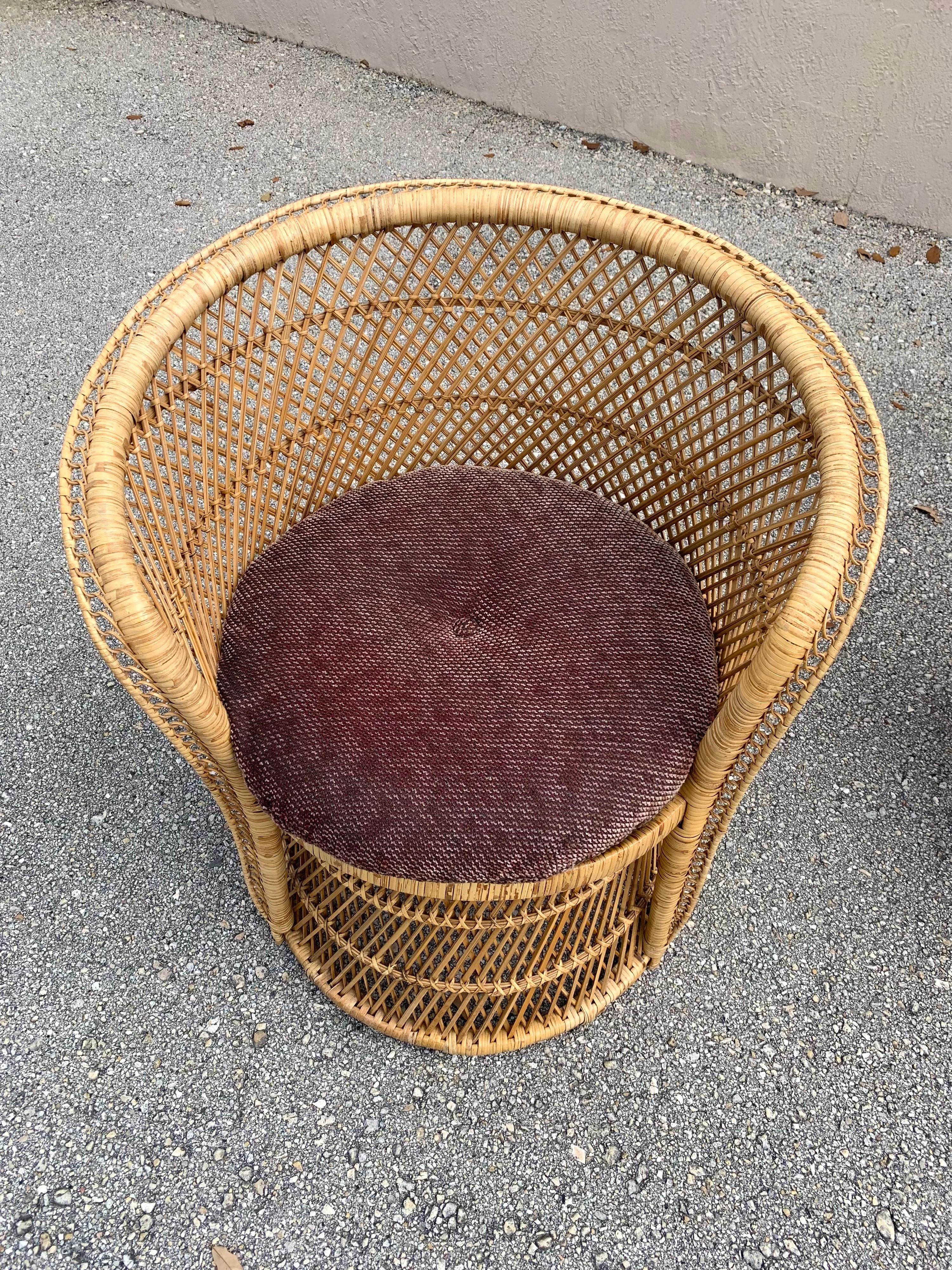Woven Cane Emmanuelle Style Chairs In Good Condition In Boynton Beach, FL