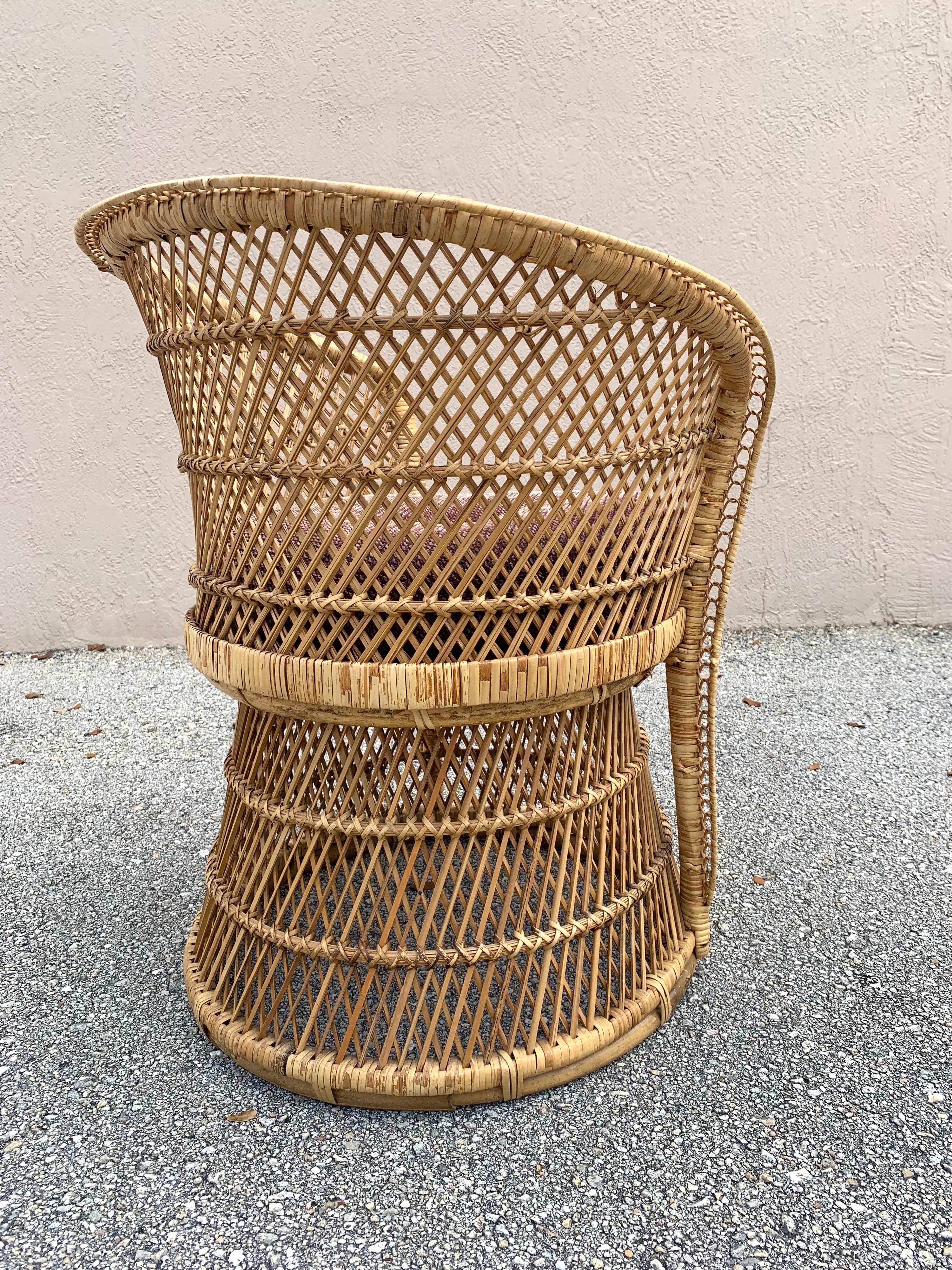 20th Century Woven Cane Emmanuelle Style Chairs