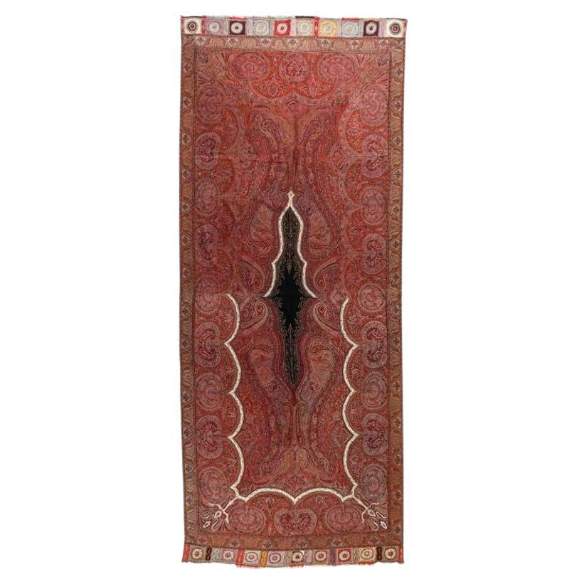 Woven Cashemere Paysley Throw Textile Shawl, 1850-1890 For Sale