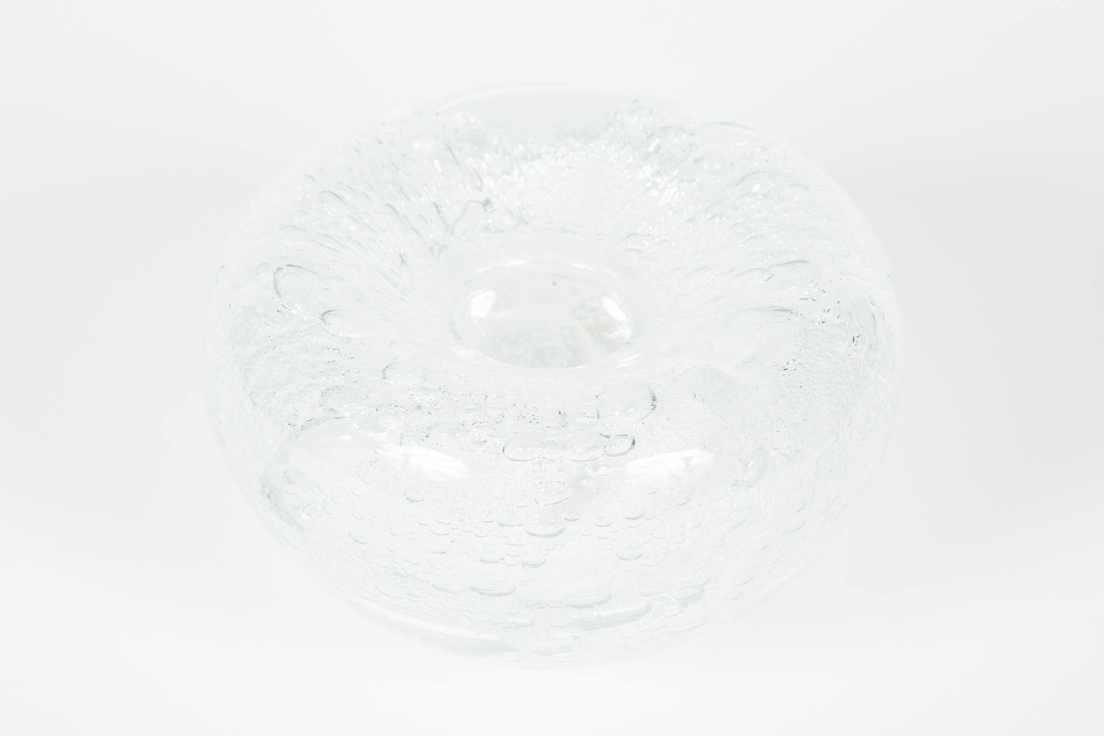 Contemporary Woven Chalice, a Unique clear Glass Centrepiece / Sculpture by Cathryn Shilling