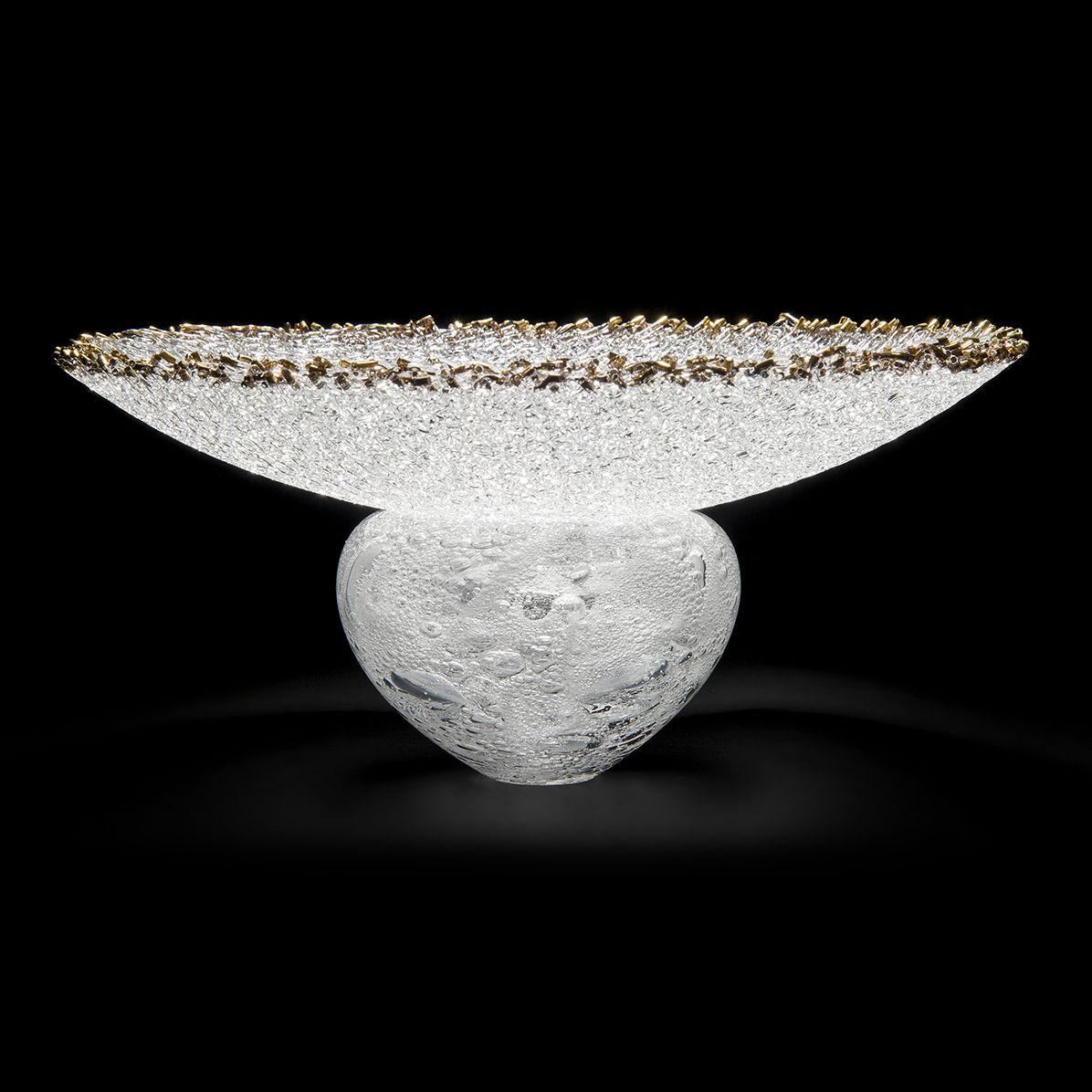 Woven Chalice, a Unique clear Glass Centrepiece / Sculpture by Cathryn Shilling 1