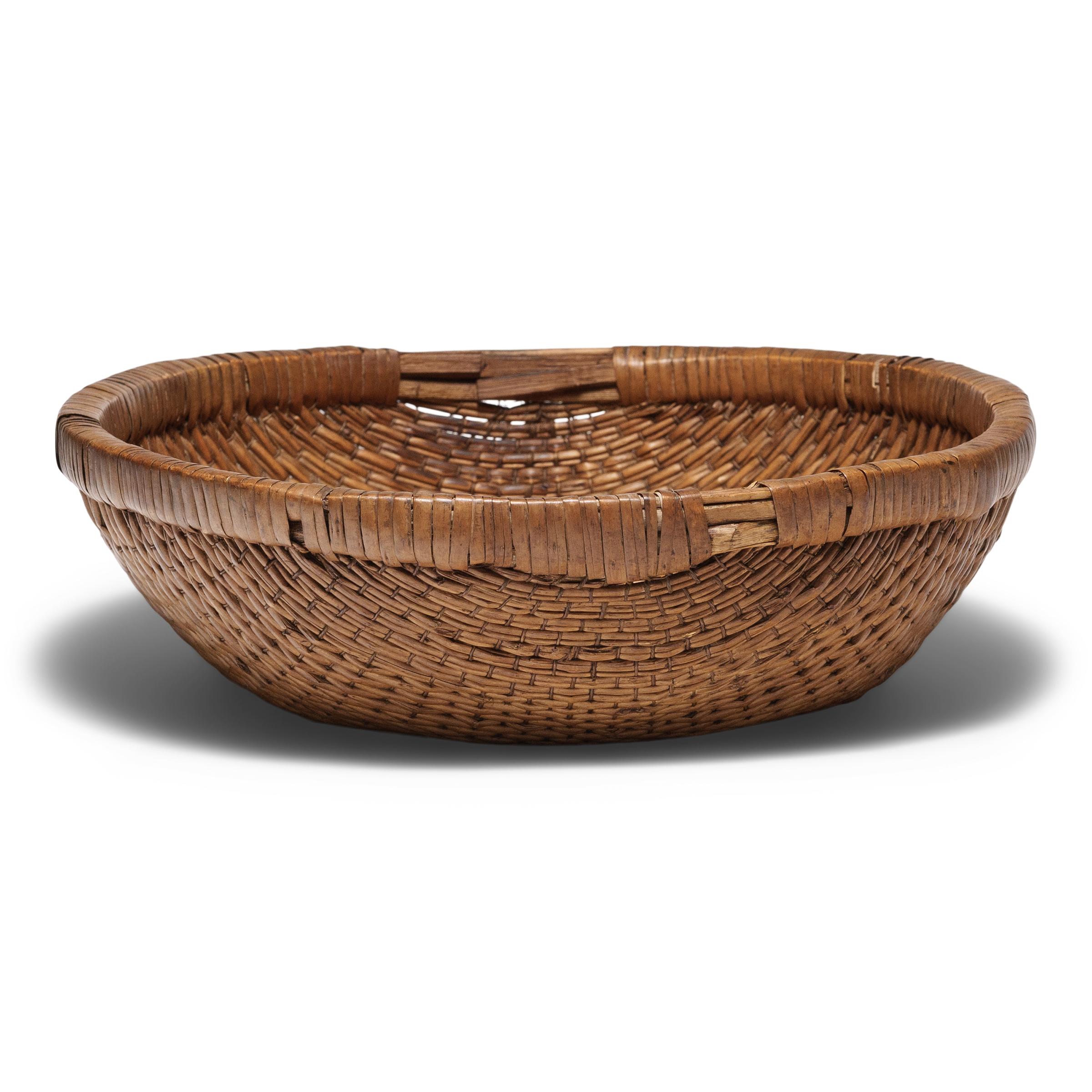 Rustic Woven Chinese Grain Basket