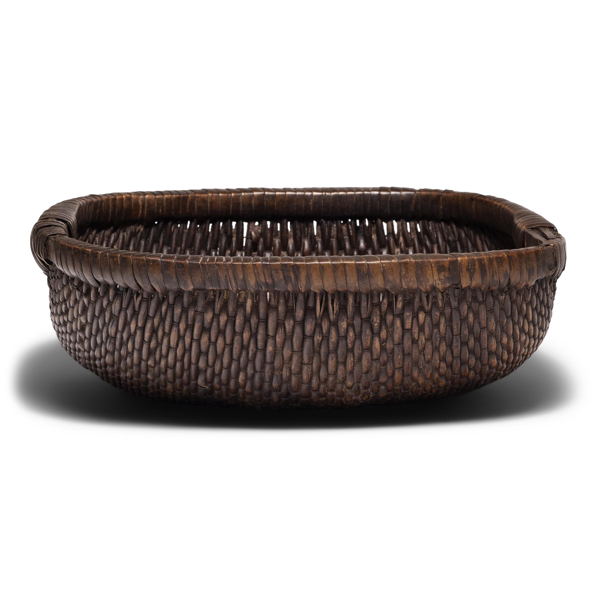 Hand-Woven Woven Chinese Grain Basket