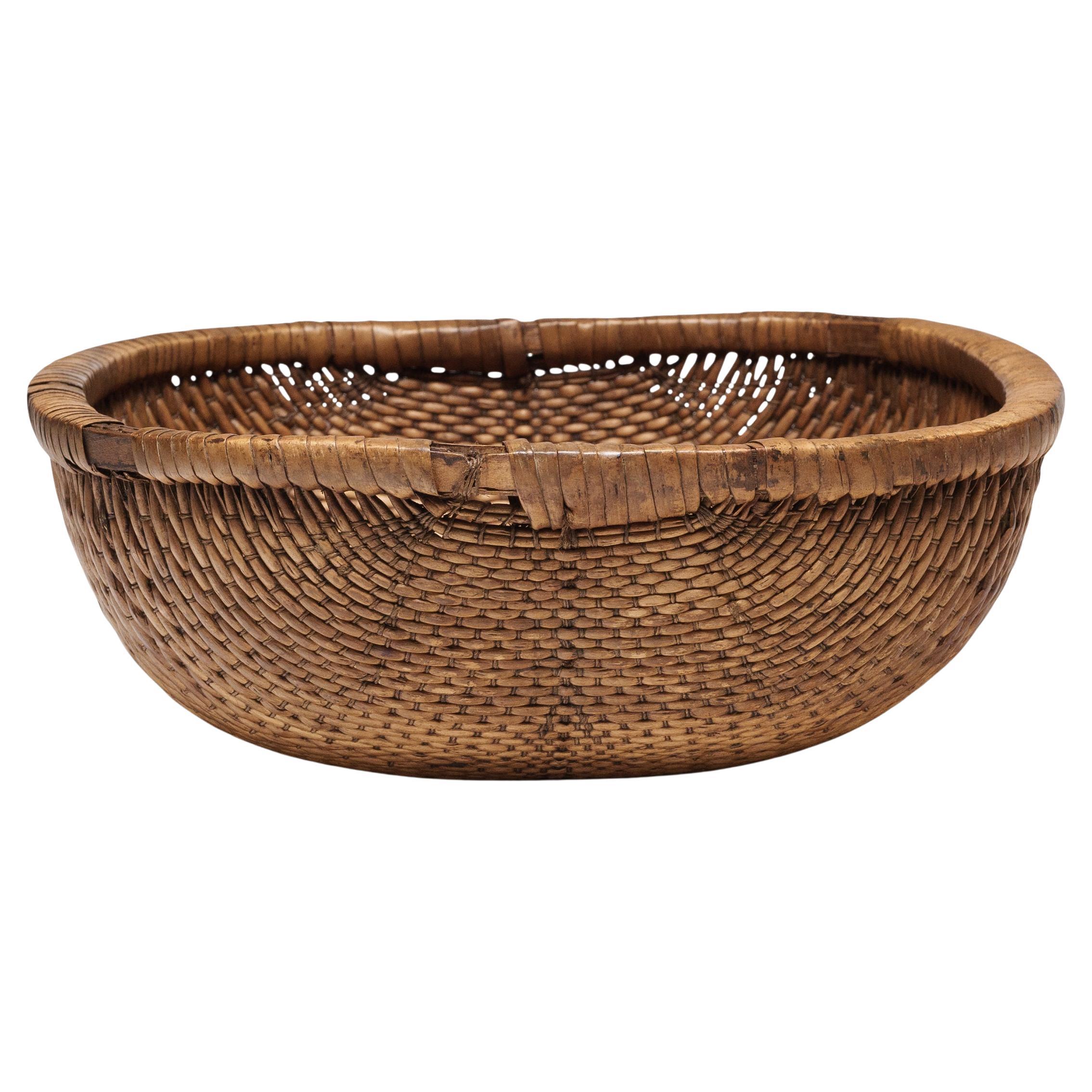 Cesta de grano china tejida
