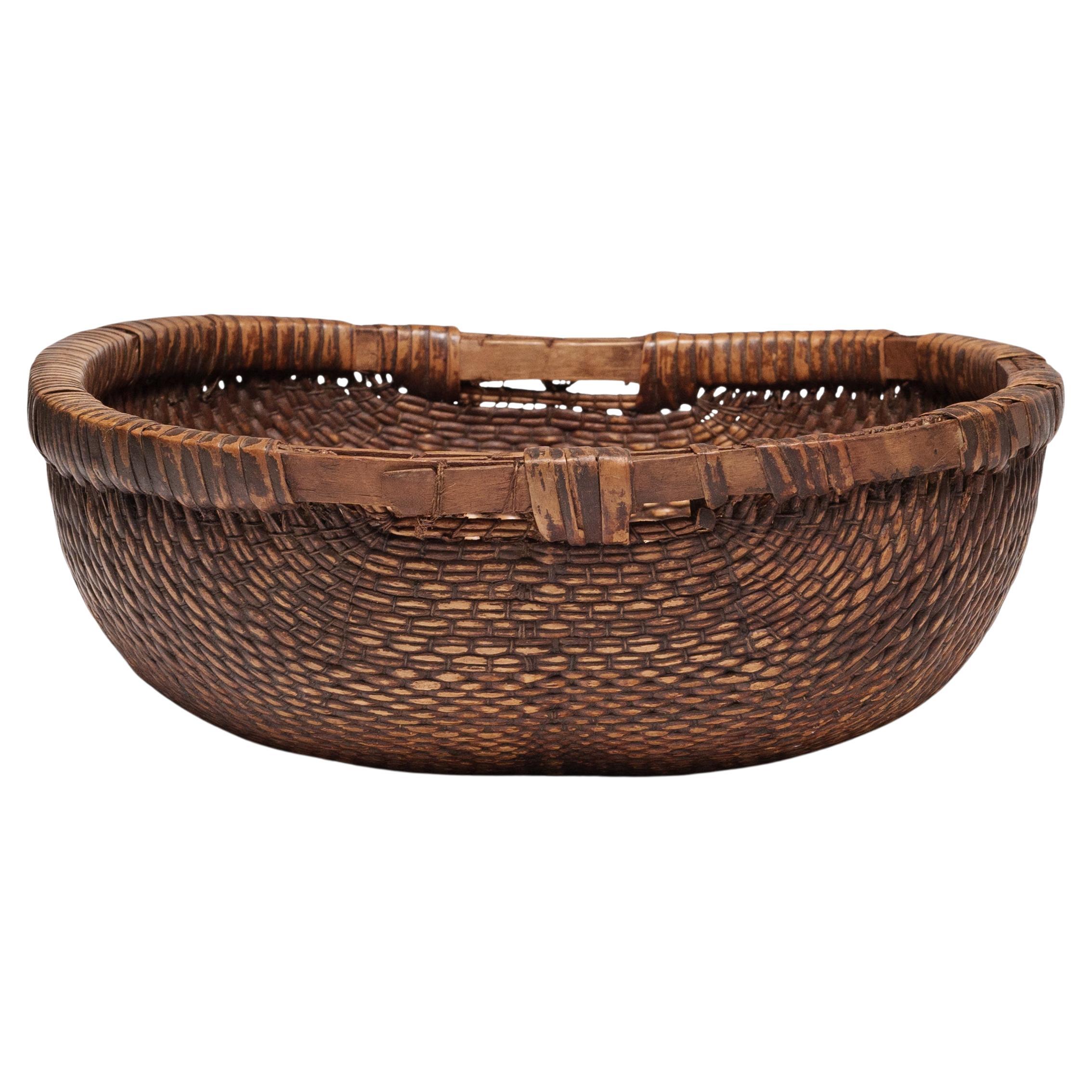 Cesta de grano china tejida