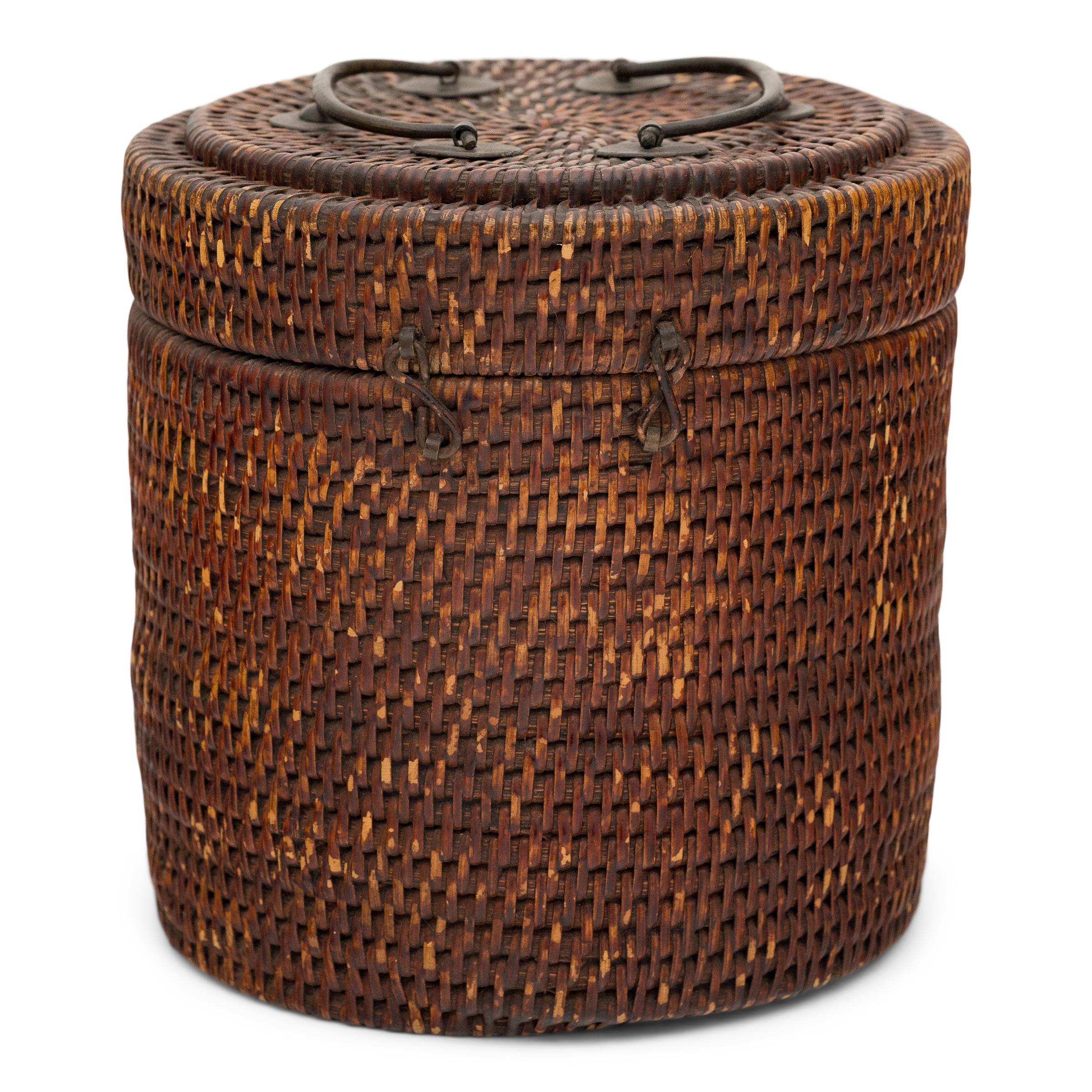 Chinese Export Woven Chinese Tea Cozy Box, c. 1900