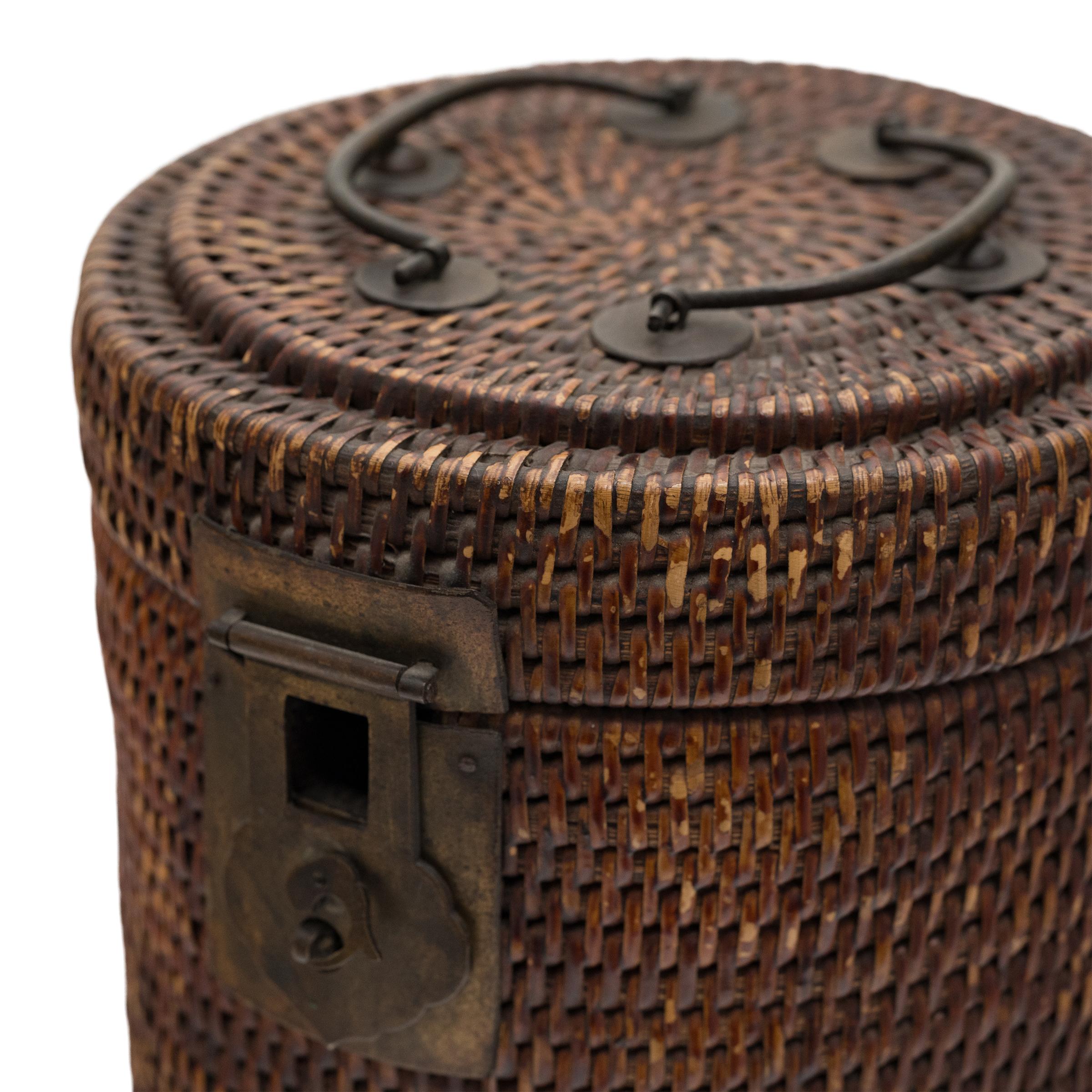 20th Century Woven Chinese Tea Cozy Box, c. 1900