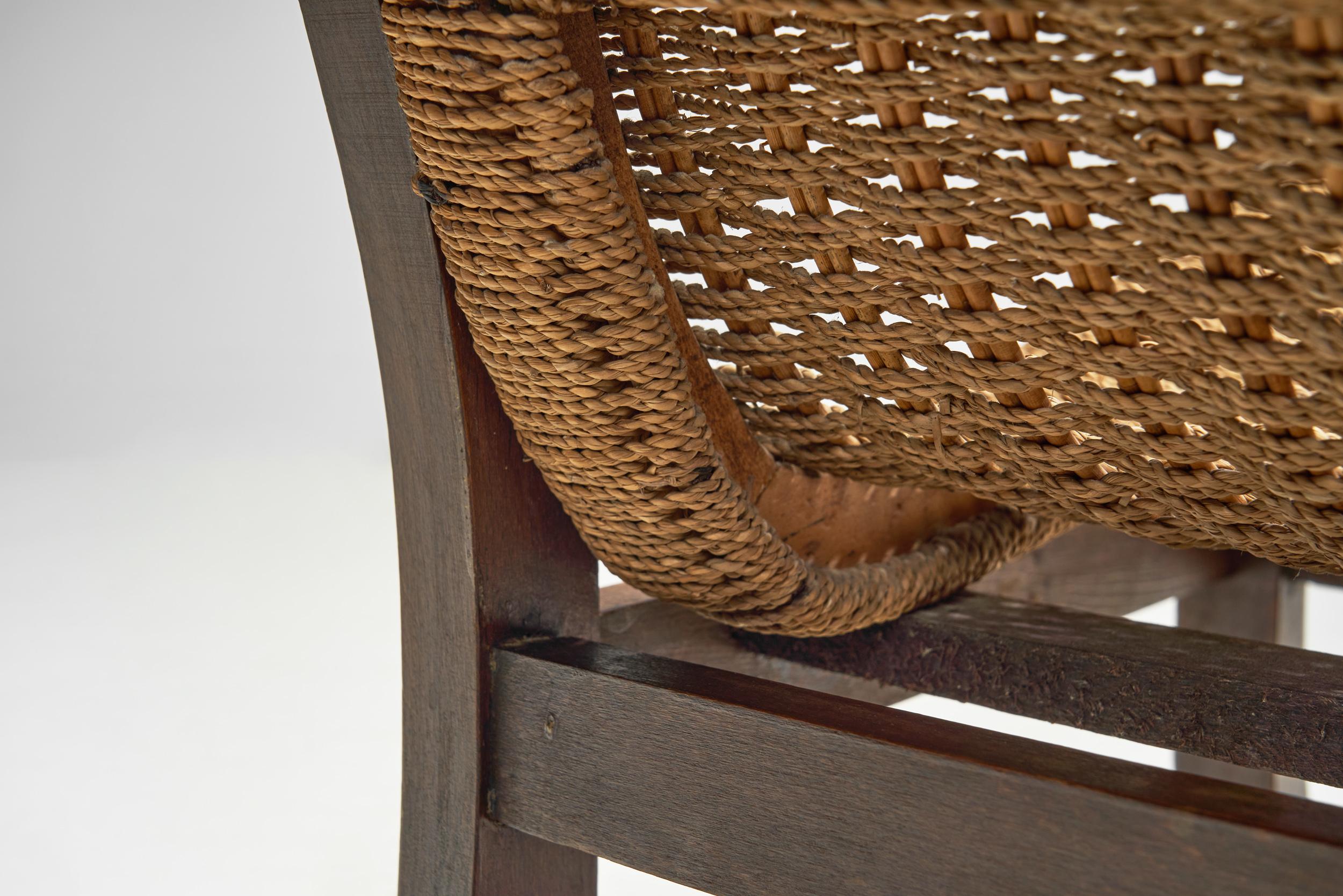 Woven Cord Chair with Steam Bent Arms, Germany circa 1930s 7