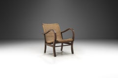 Woven Cord Chair with Steam Bent Arms, Germany circa 1930s